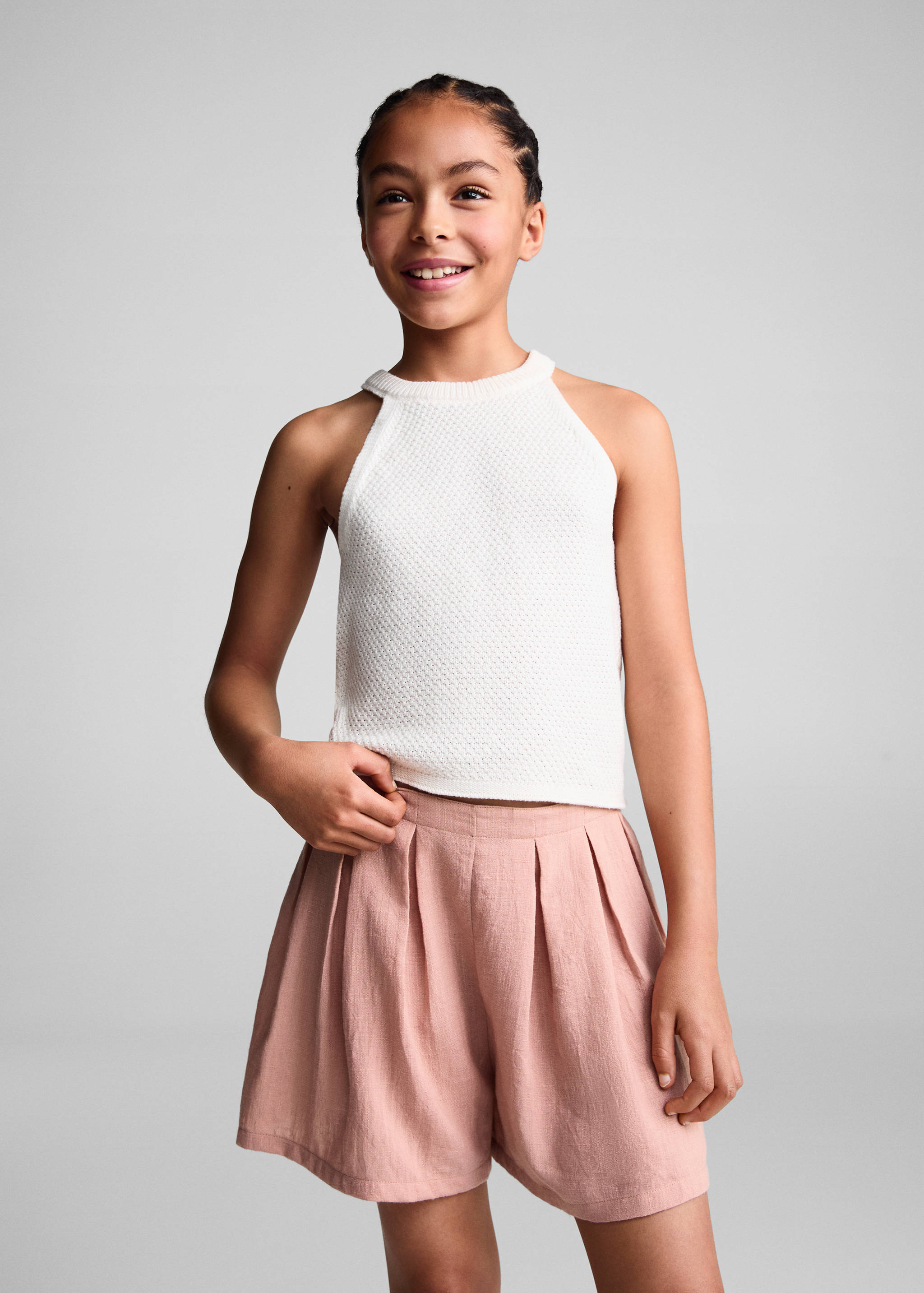 Calções com cintura elástica - Plano médio