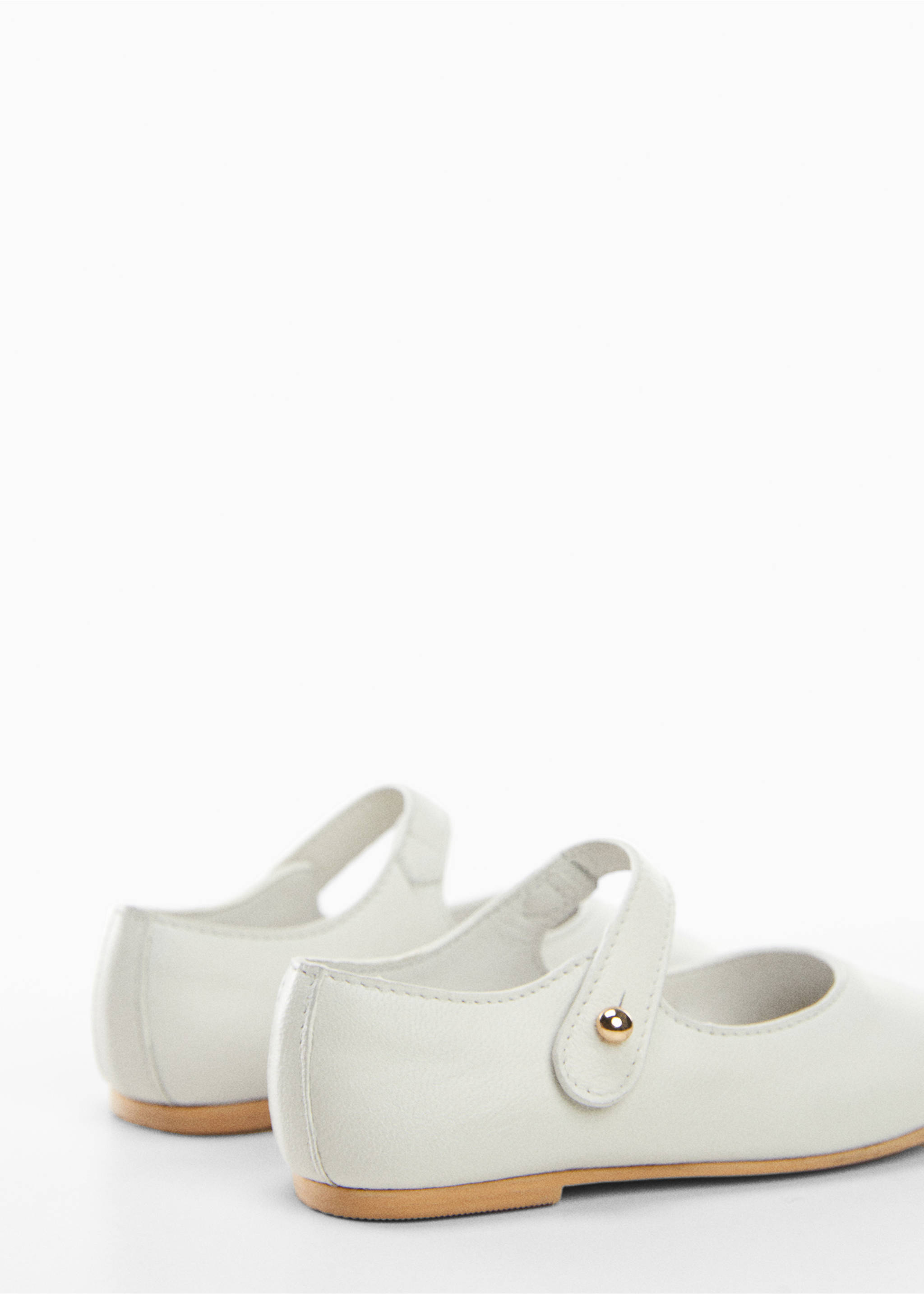Leather ballet flats - Details of the article 1, White. Ref: 67036030-00.