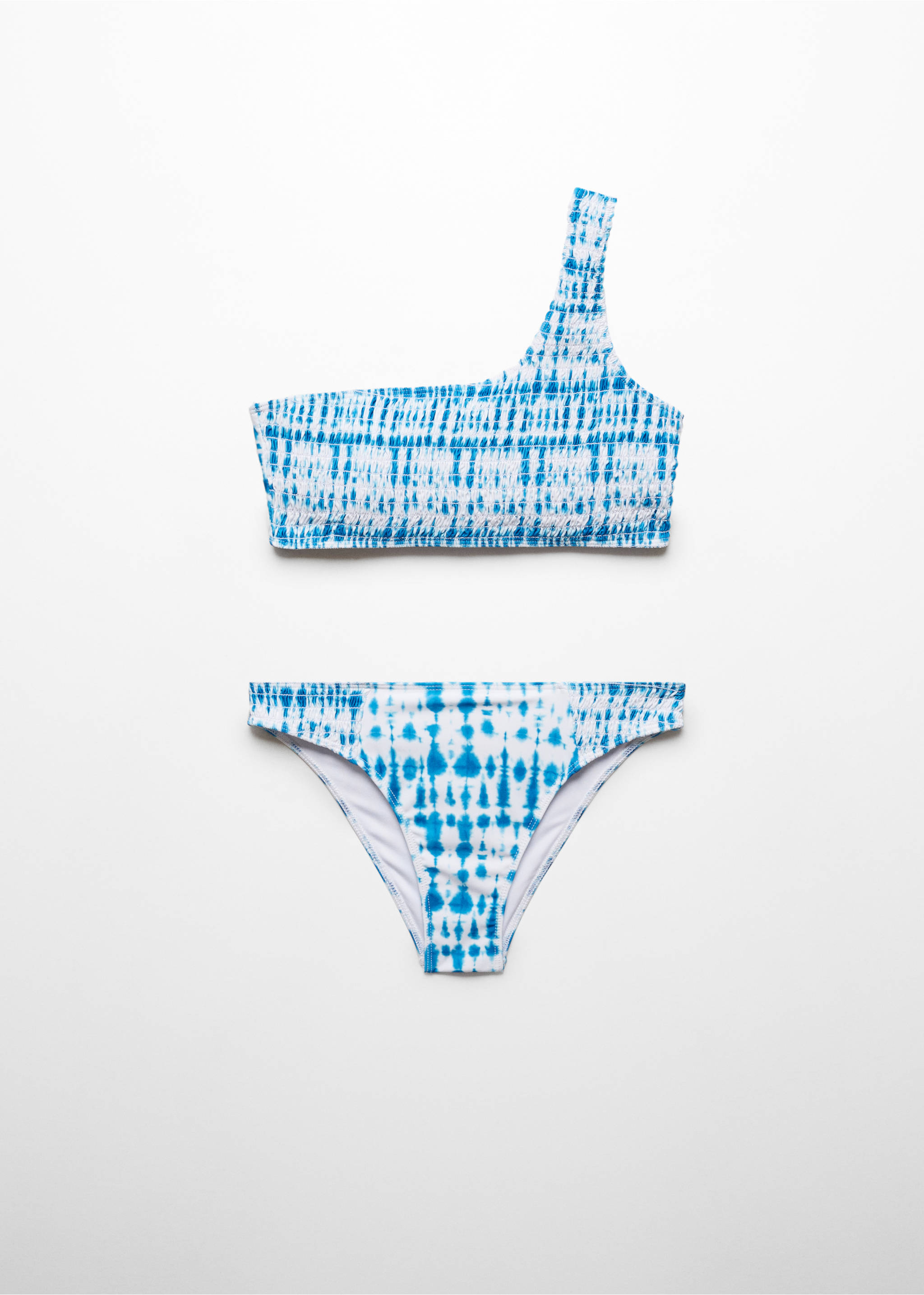 Asymmetrischer Print-Bikini - Artikel ohne Model, Türkis. Ref: 67036044-00.