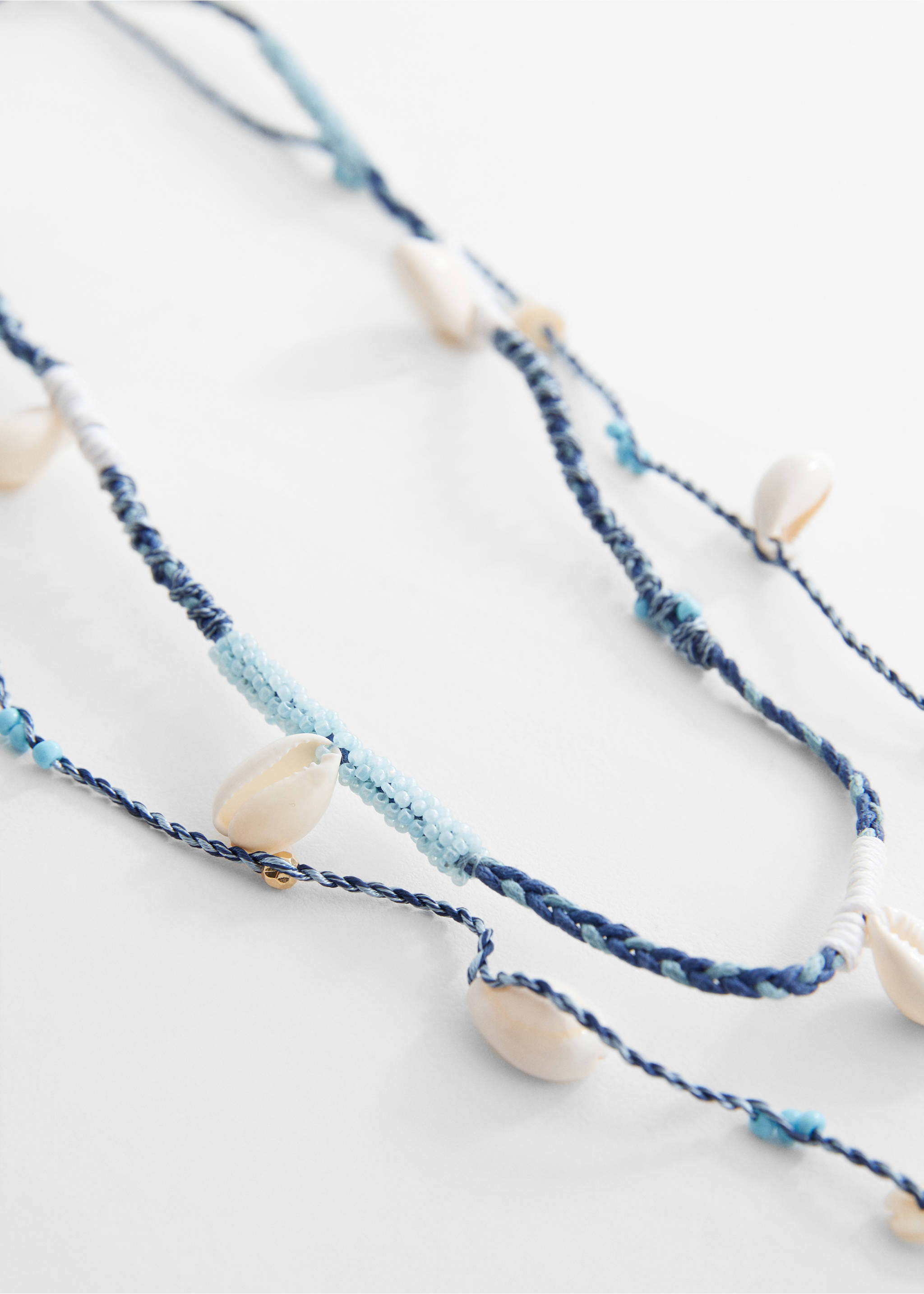 Shells bead necklace - Medium plane, Blue. Ref: 67036049-00.