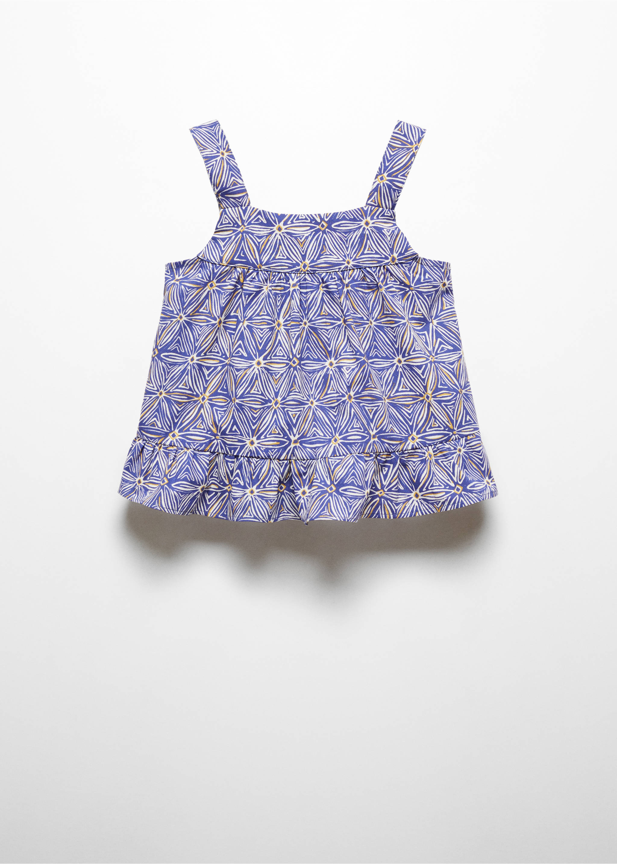 Blůza s potiskem a detailem průstřihu - Zboží bez modelu, Modrá. Ref: 67036052-00.