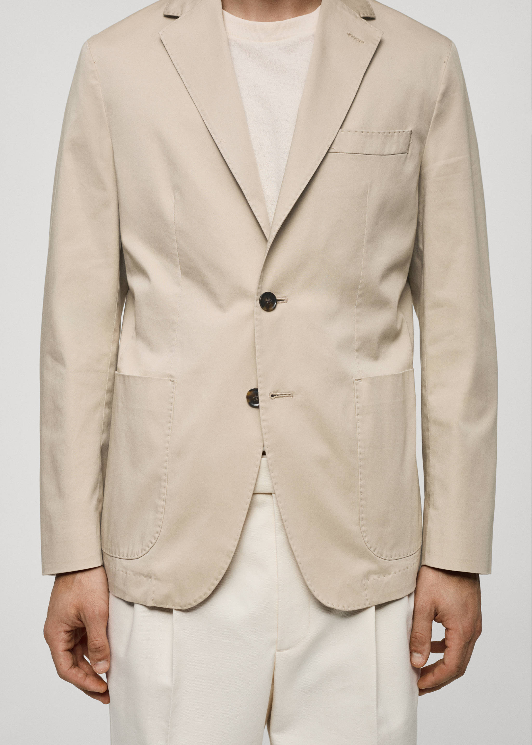 Slim fit cotton blazer - Details of the article 4