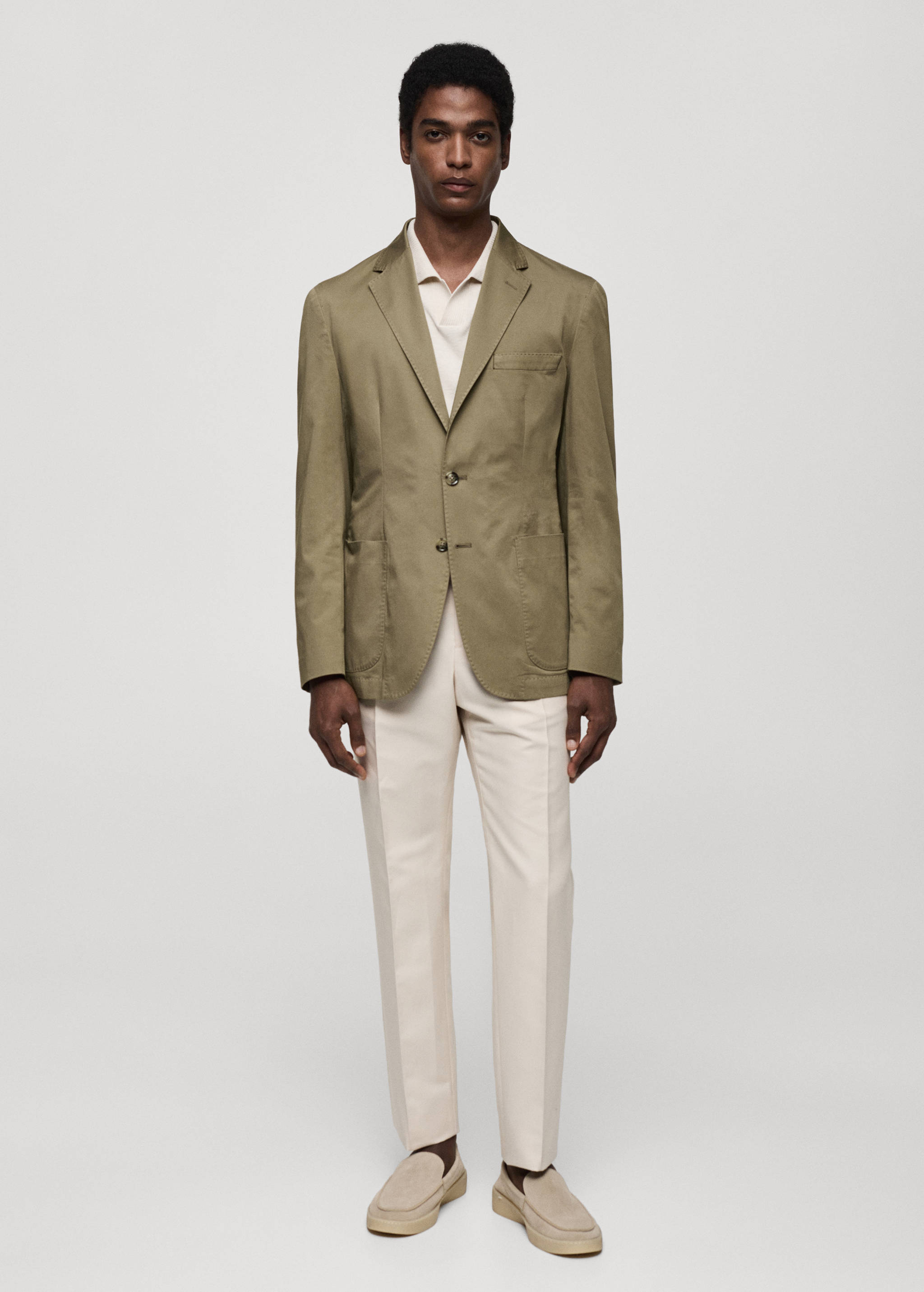 Slim fit cotton blazer - General plane