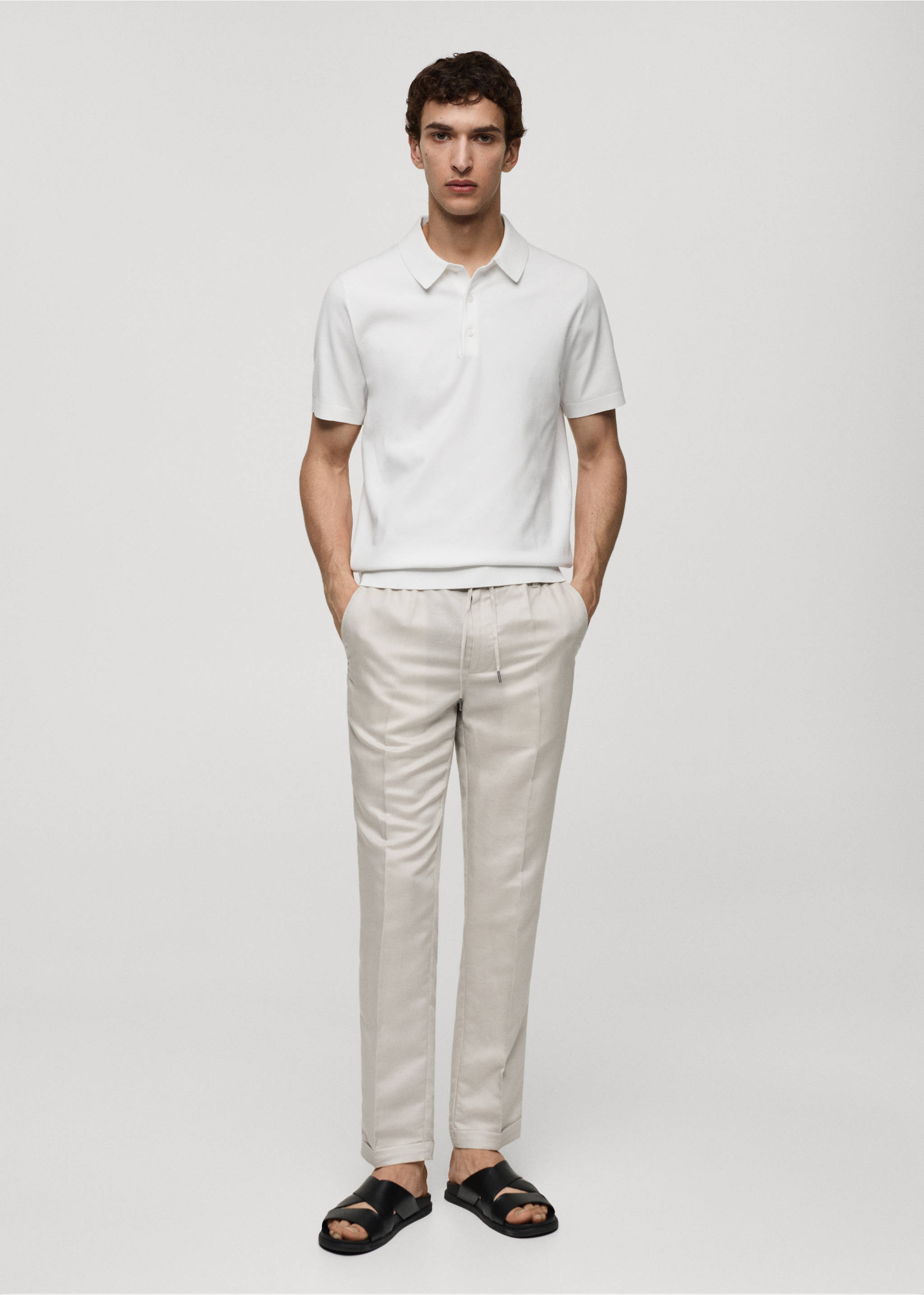 Fine-knit polo shirt - General plane, White. Ref: 67036315-00.
