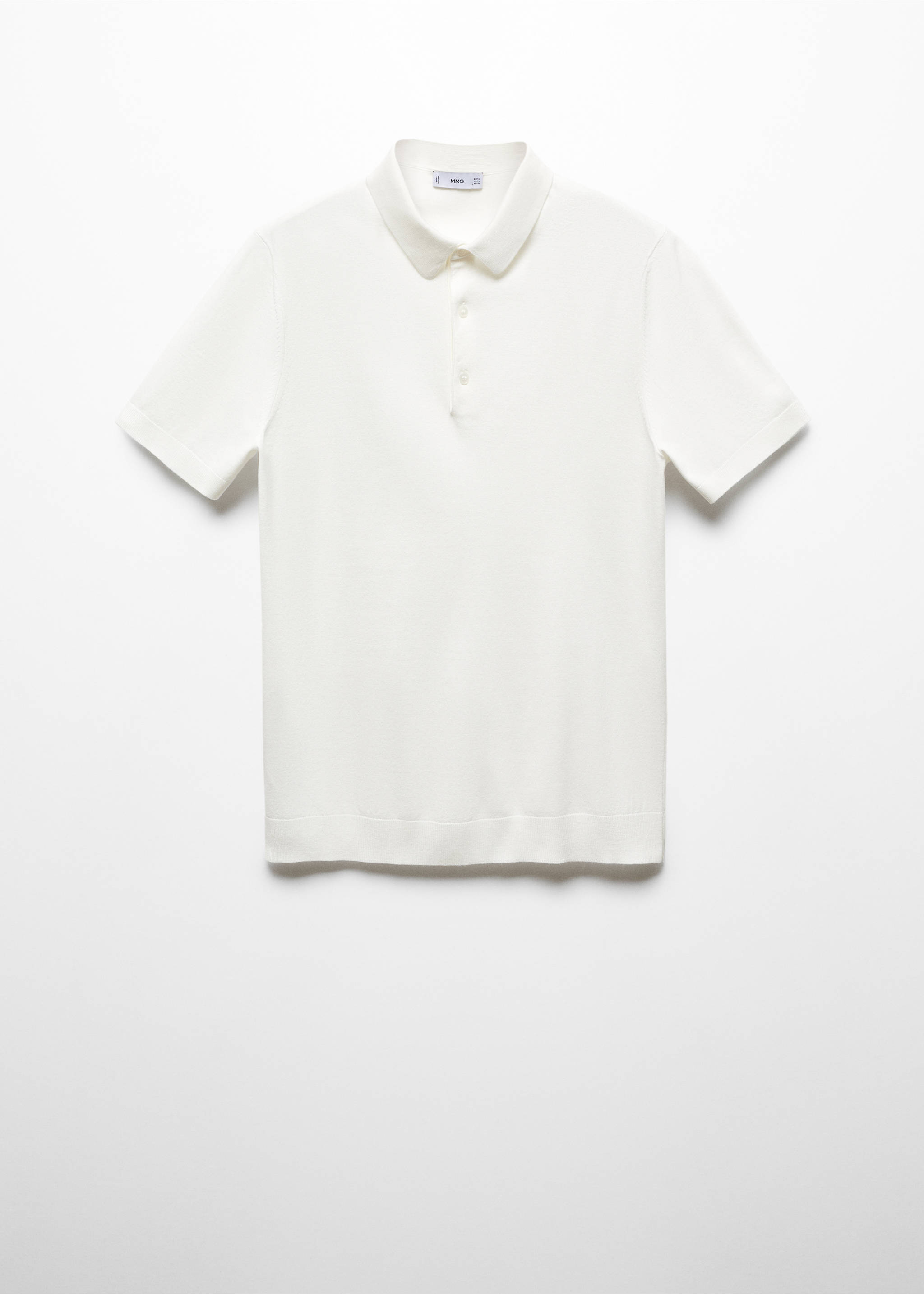 Fine-knit polo shirt - Article without model, White. Ref: 67036315-00.