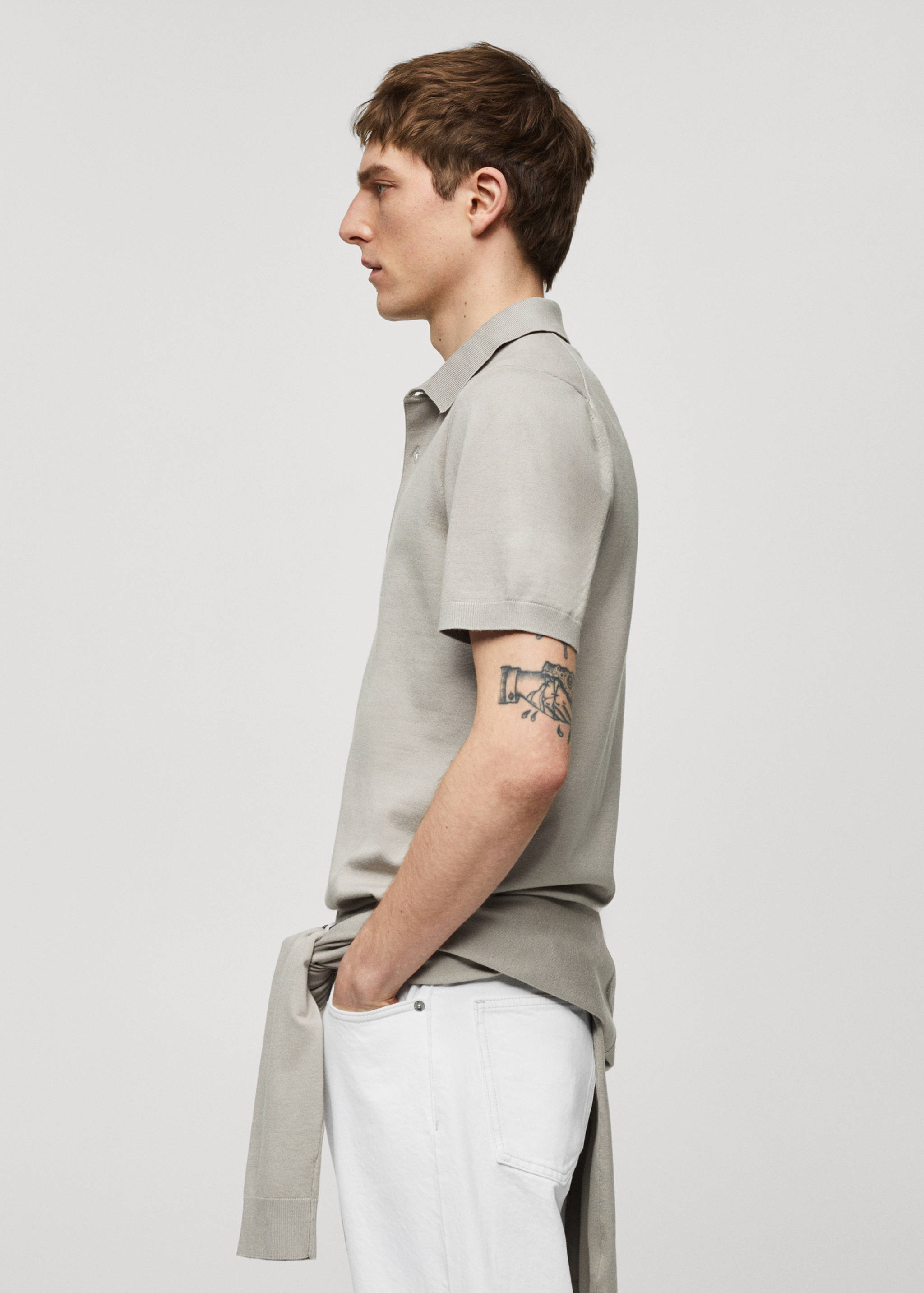 Fine-knit polo shirt - Details of the article 2