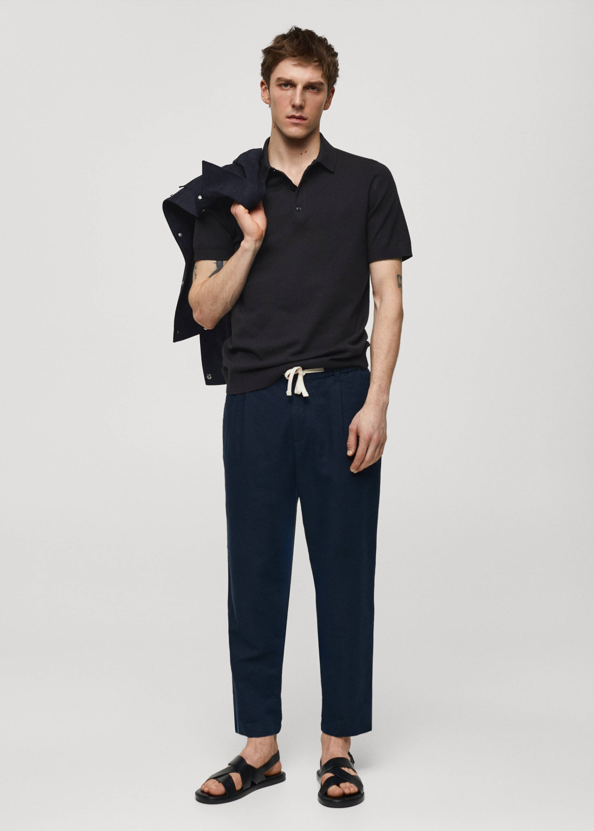 Fine-knit polo shirt - General plane