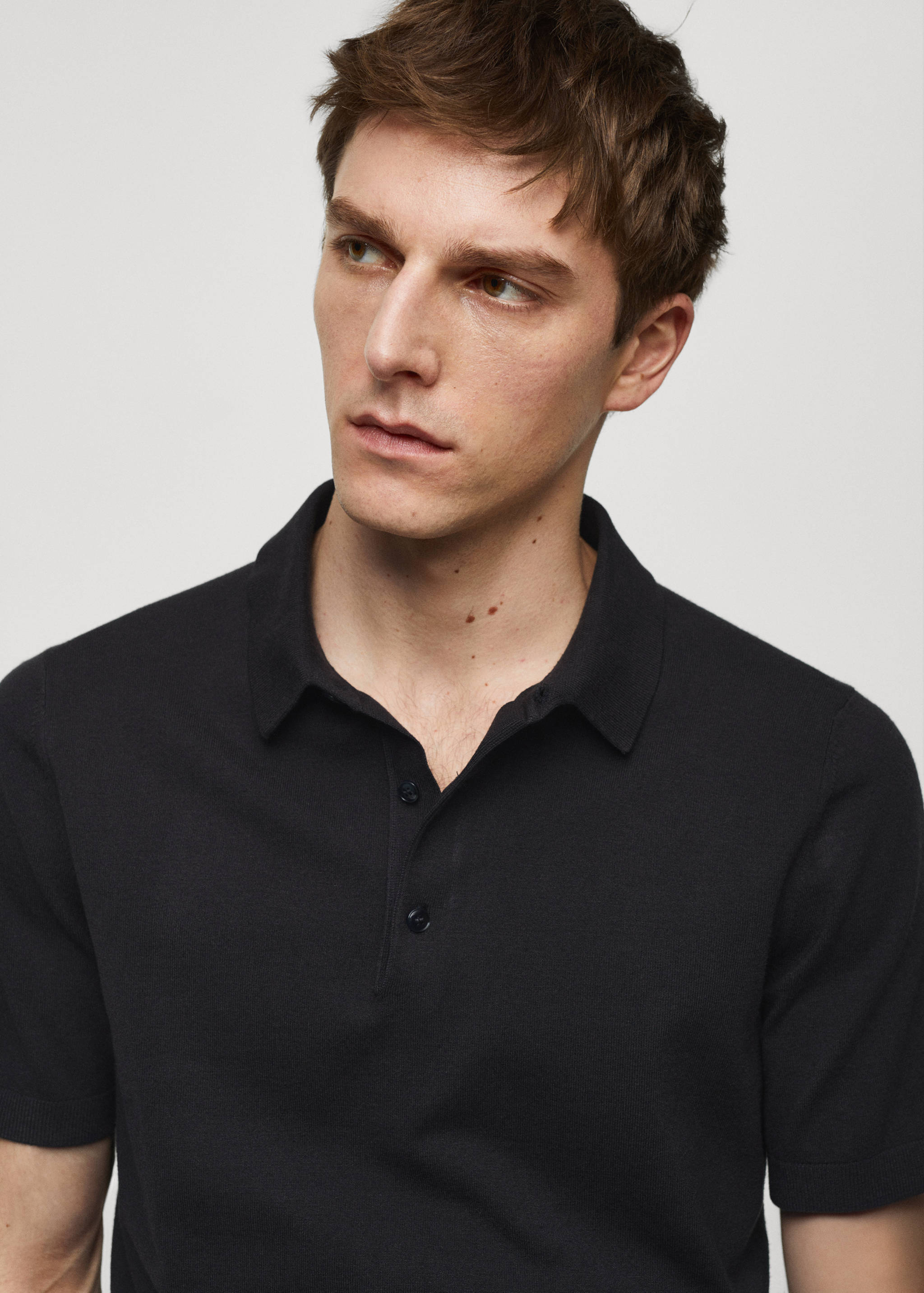 Fine-knit polo shirt - Details of the article 1