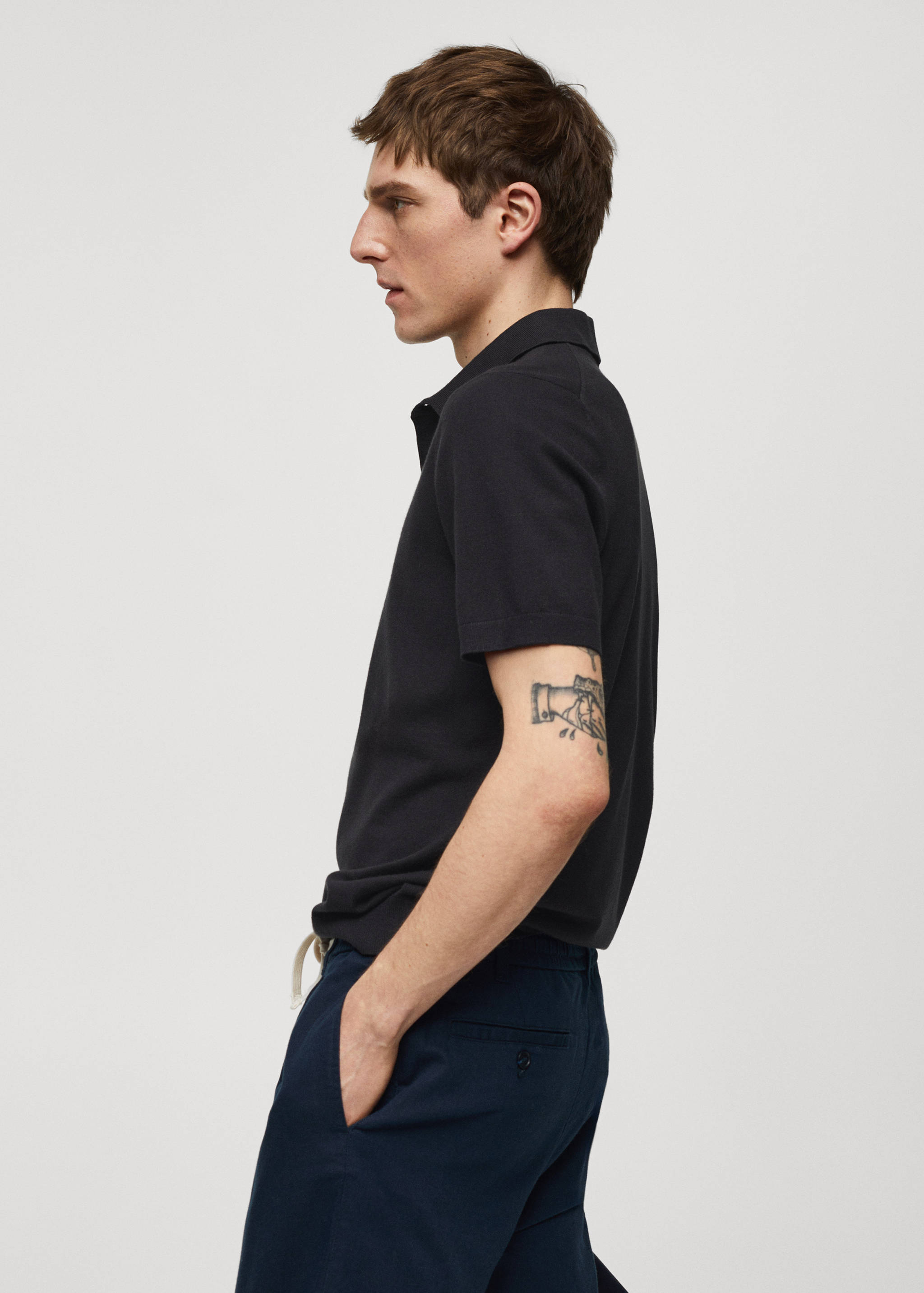 Fine-knit polo shirt - Details of the article 2