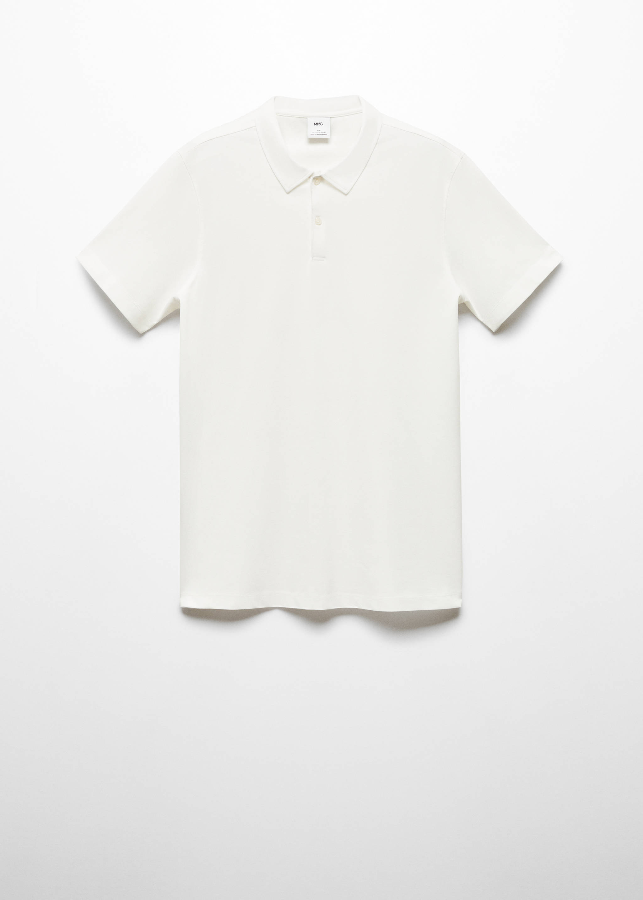 Slim-fit cotton piqué textured polo shirt - Article without model