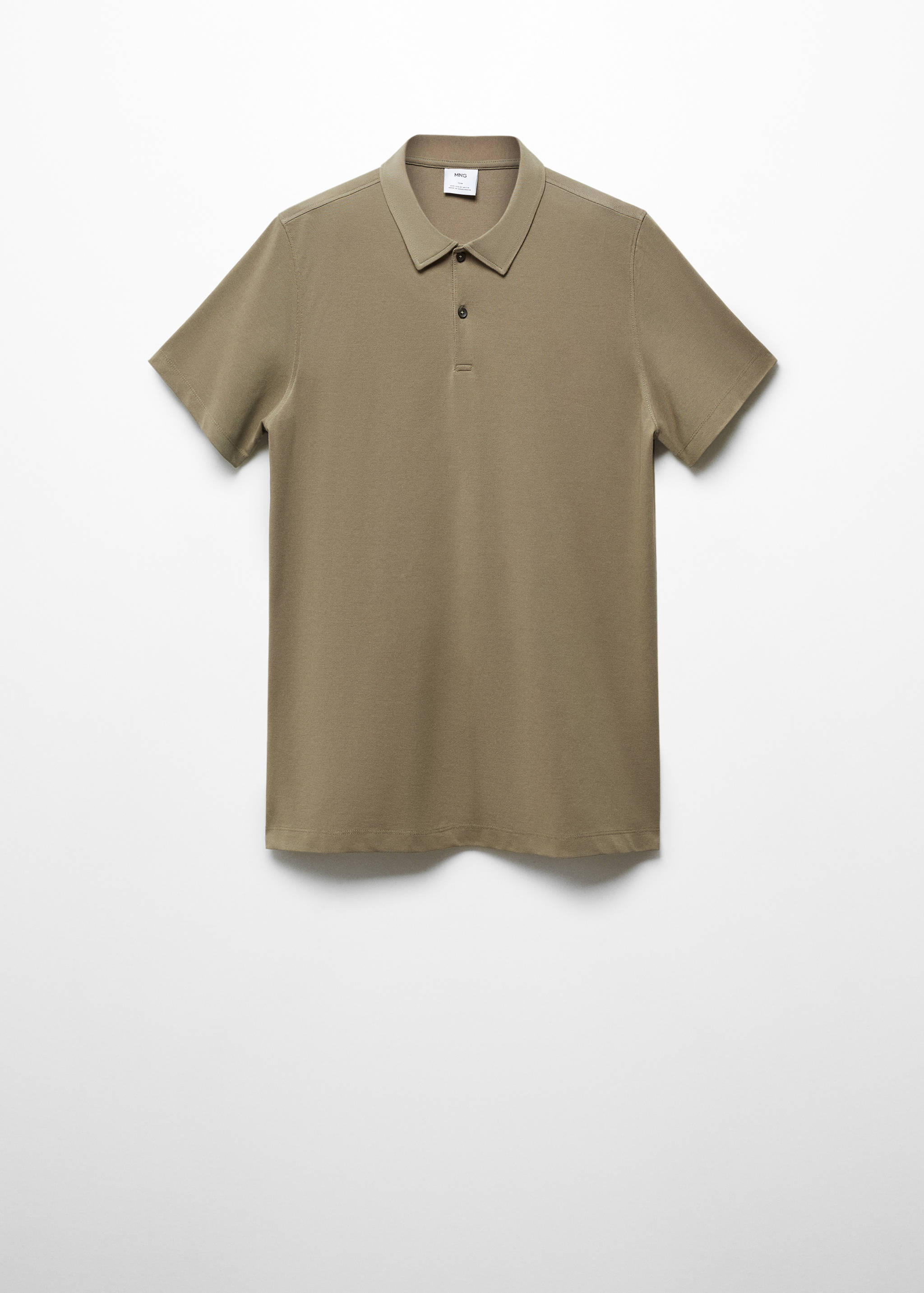 Slim-fit cotton piqué textured polo shirt - Article without model