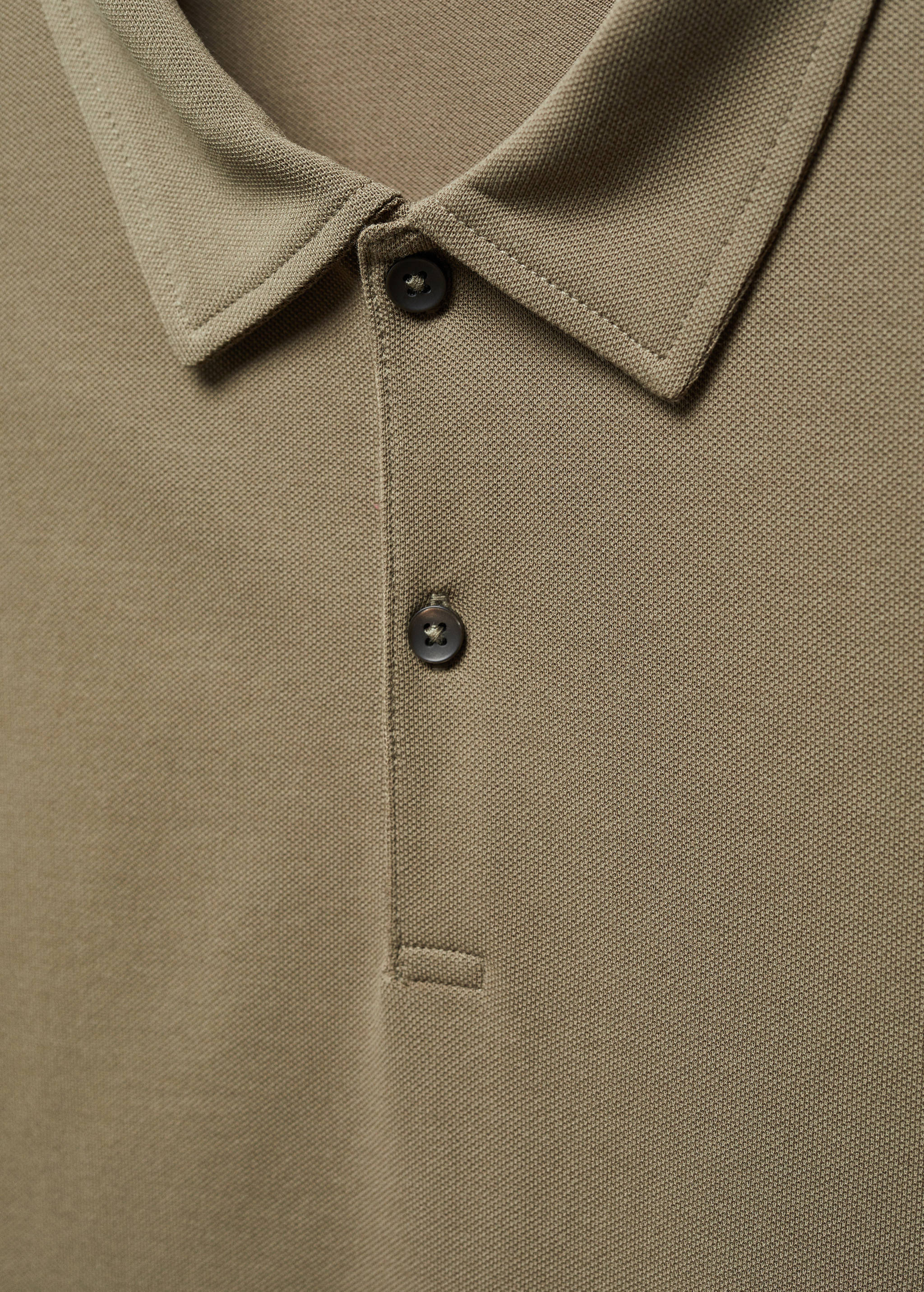 Slim-fit cotton piqué textured polo shirt - Details of the article 8