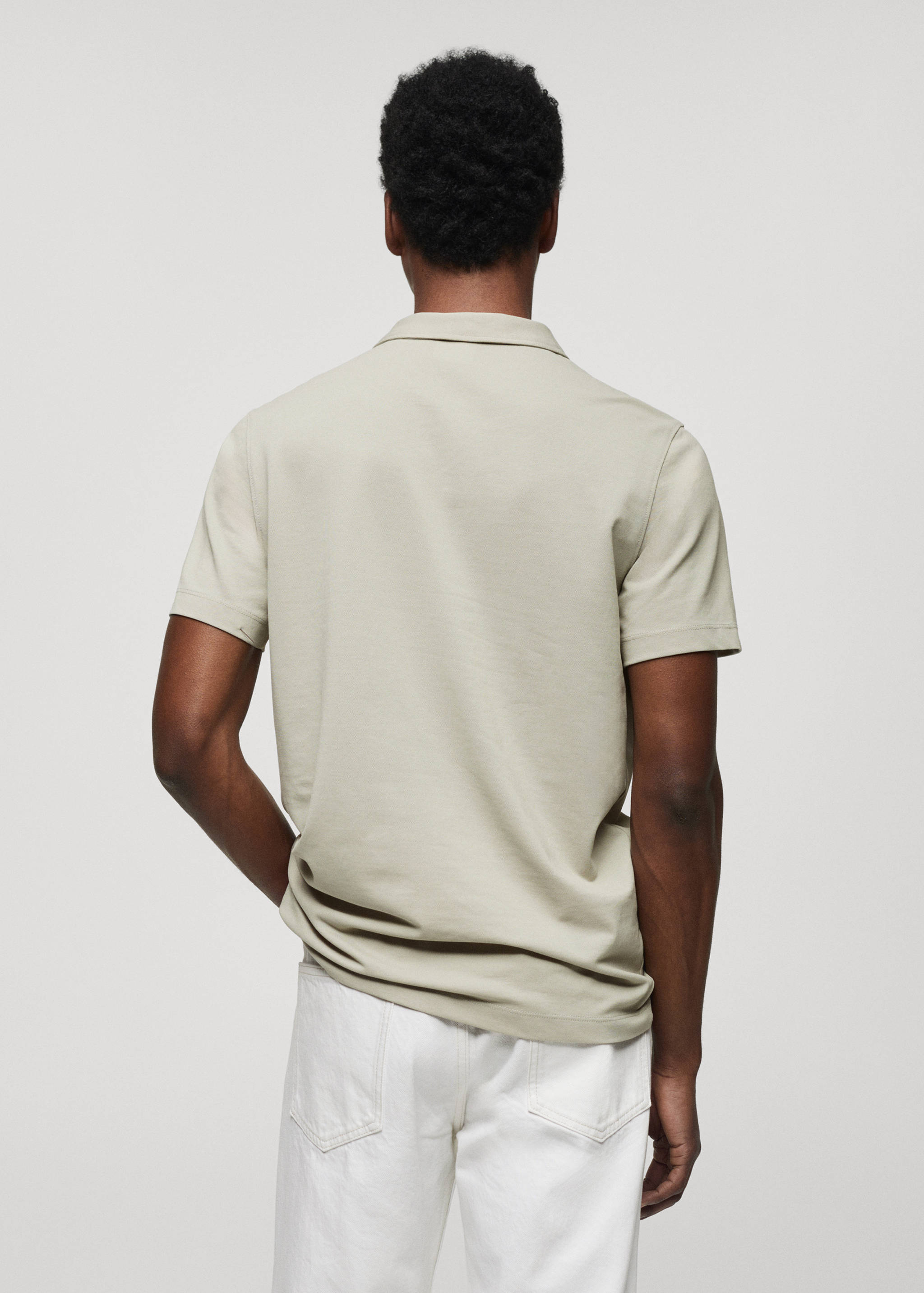 Slim-fit cotton piqué textured polo shirt - Reverse of the article