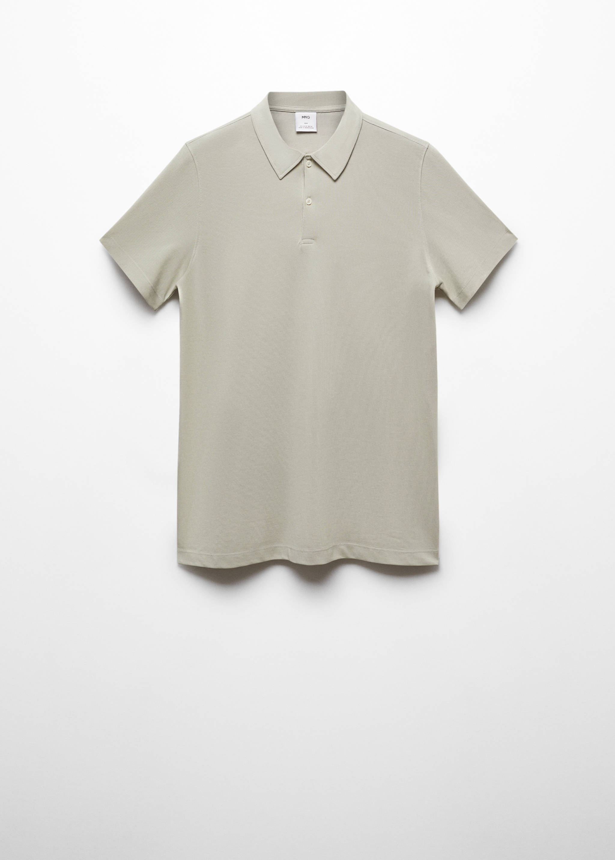 Slim-fit cotton piqué textured polo shirt - Article without model