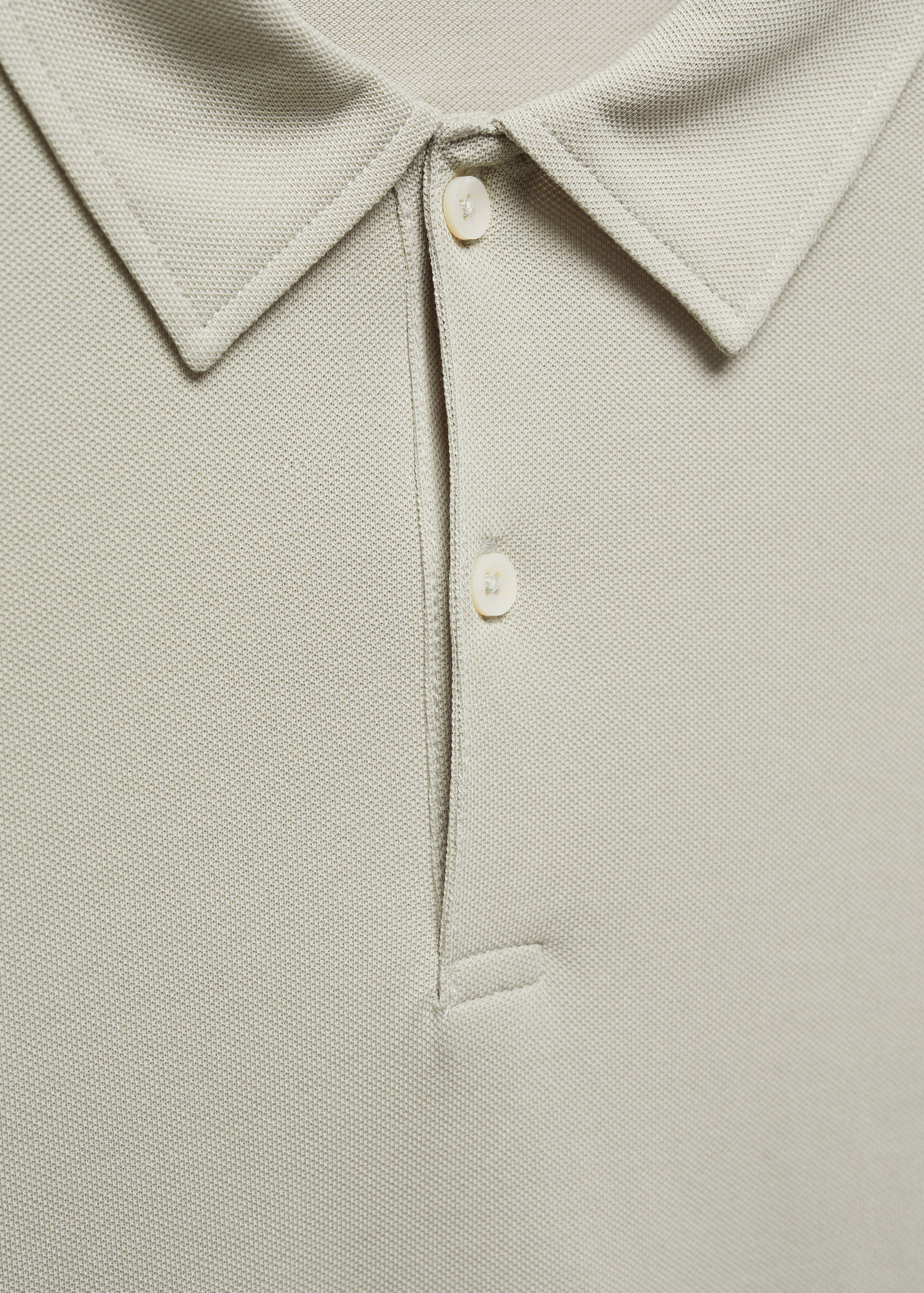 Slim-fit cotton piqué textured polo shirt - Details of the article 8