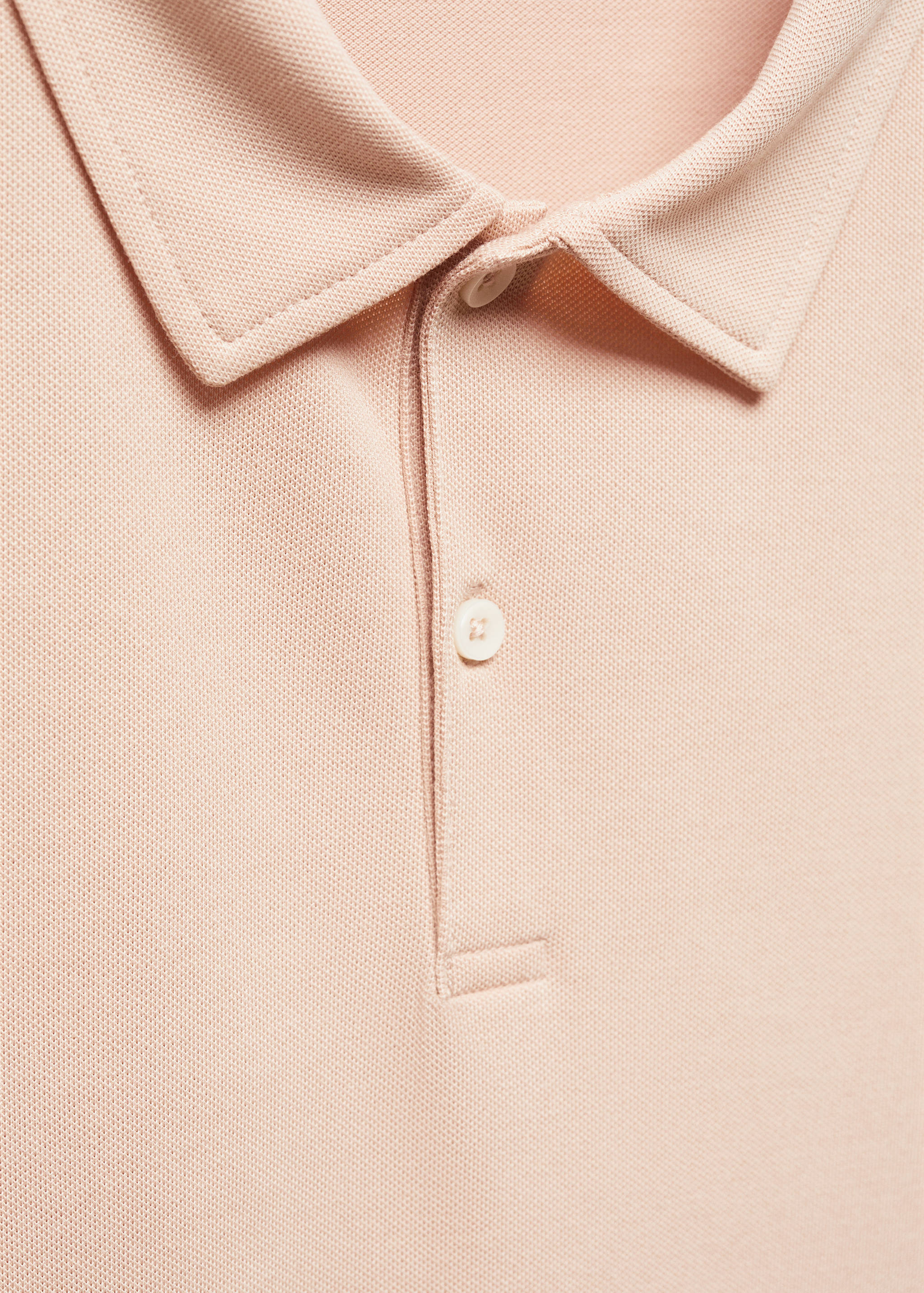 Slim-fit cotton piqué textured polo shirt - Details of the article 8
