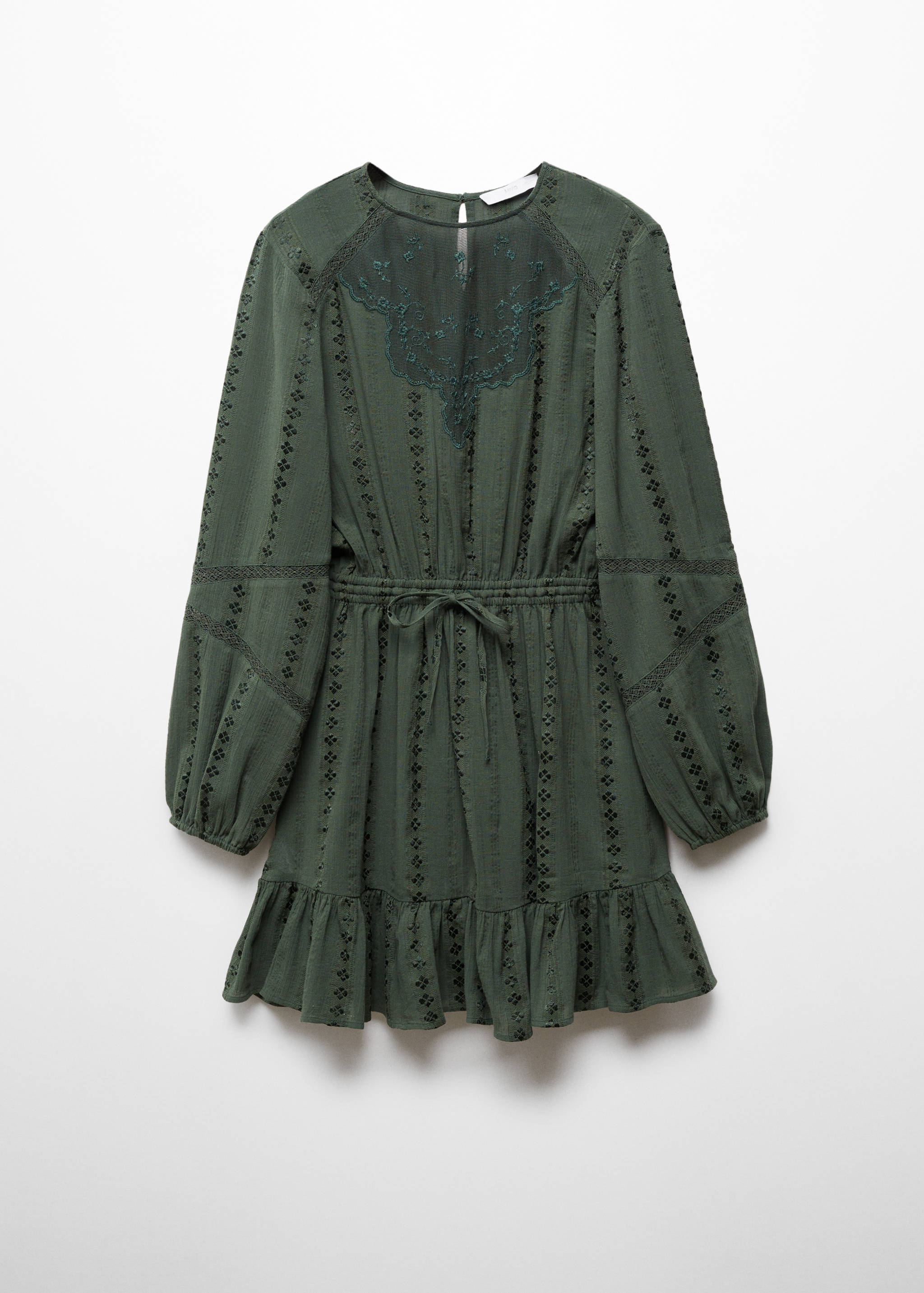 Besticktes Kleid mit Ballonärmeln - Artikel ohne Model