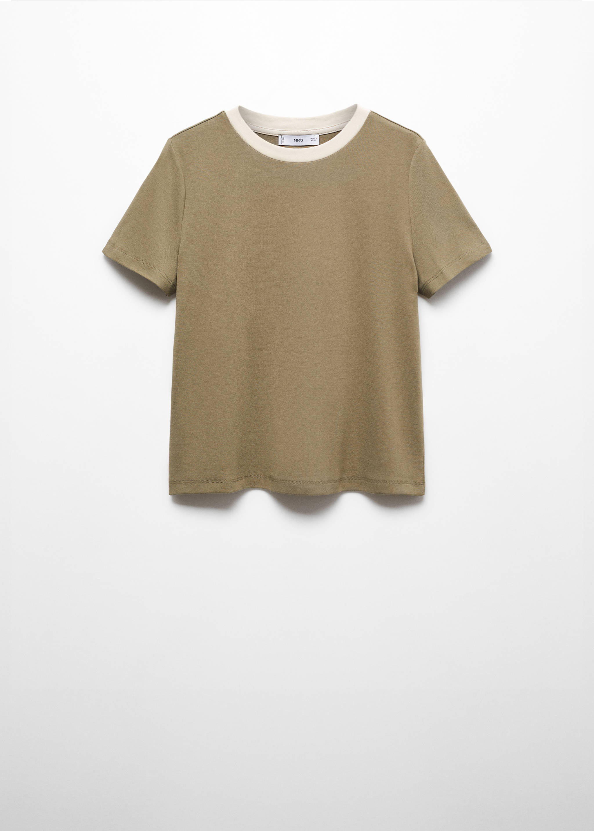 Baumwoll-T-Shirt mit Kontrastkragen - Artikel ohne Model
