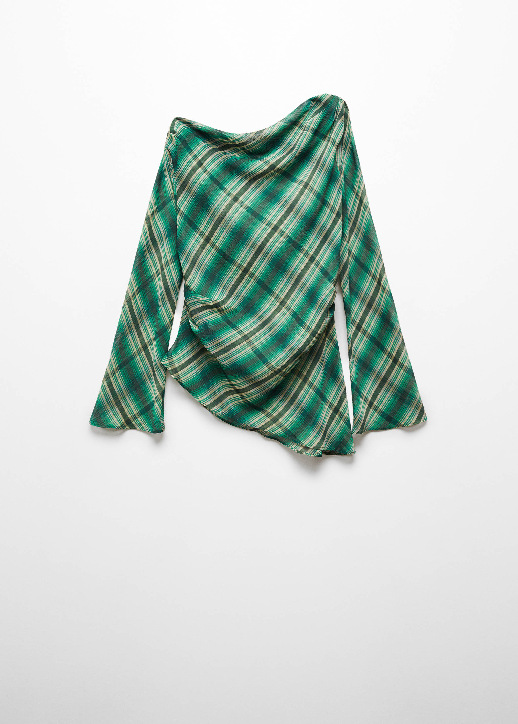 Asymmetric checked blouse - Article without model