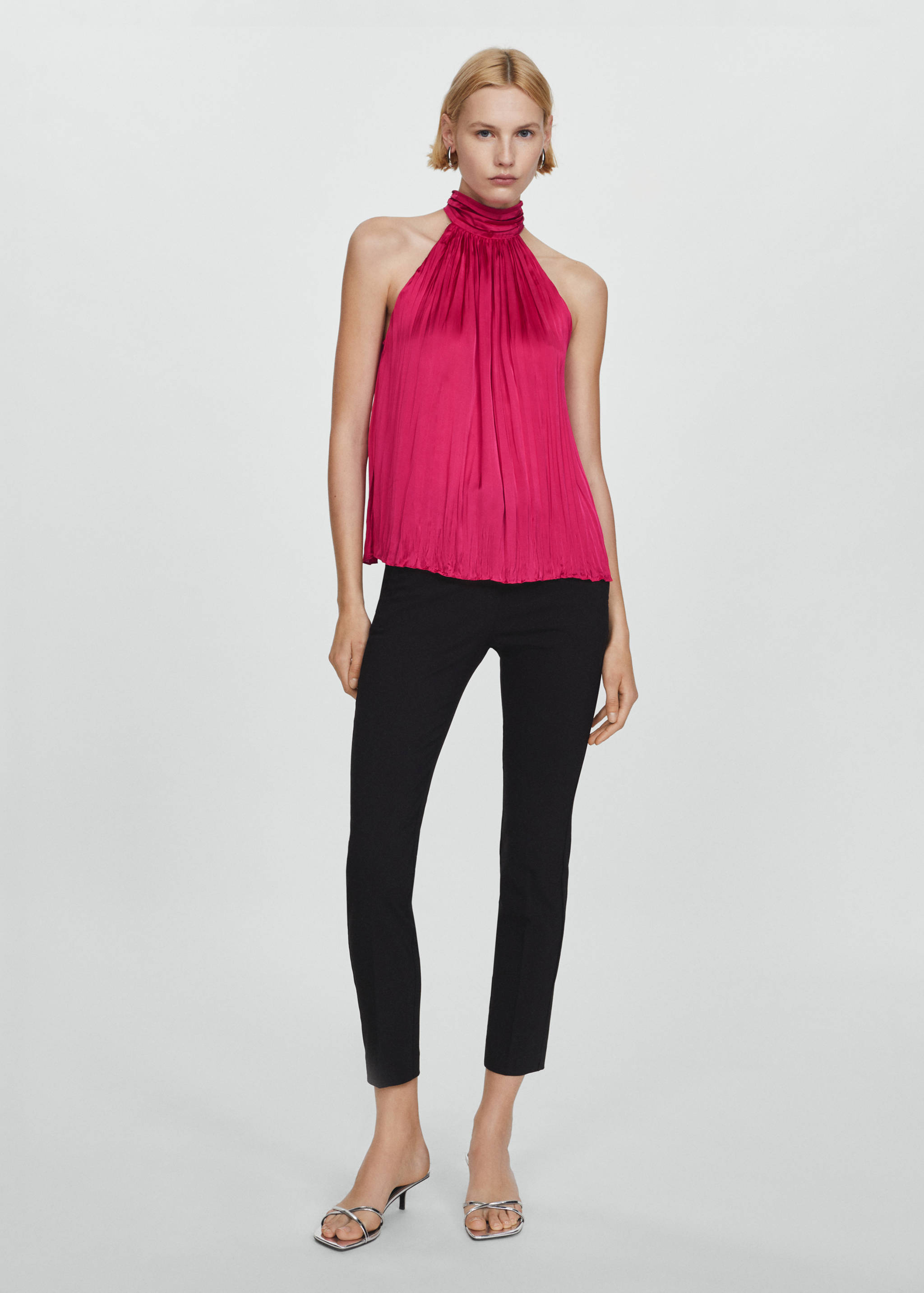 Blouse plissée col montant - Plan général