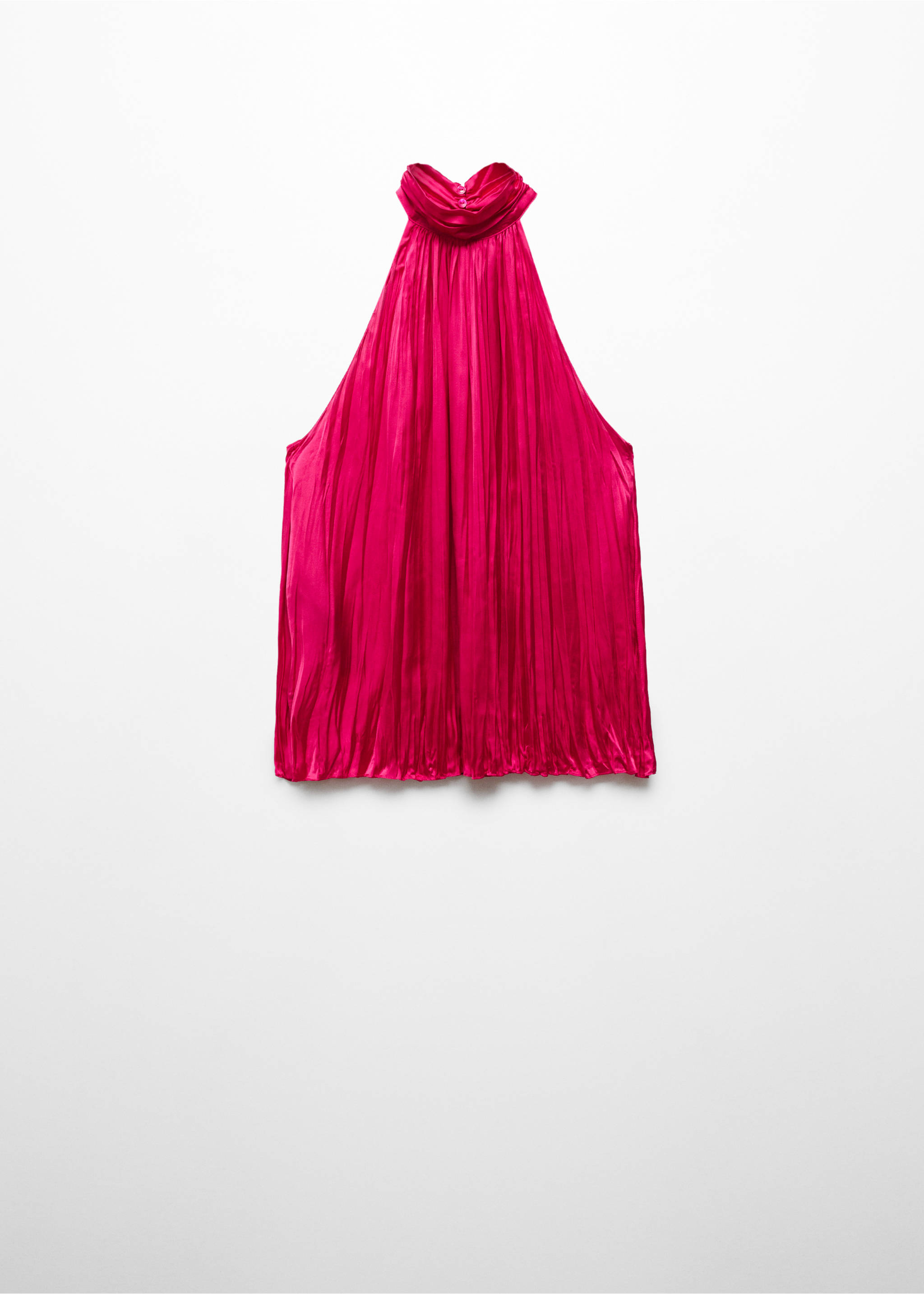 Turtleneck pleated blouse - Article without model, Strawberry. Ref: 67036347-00.