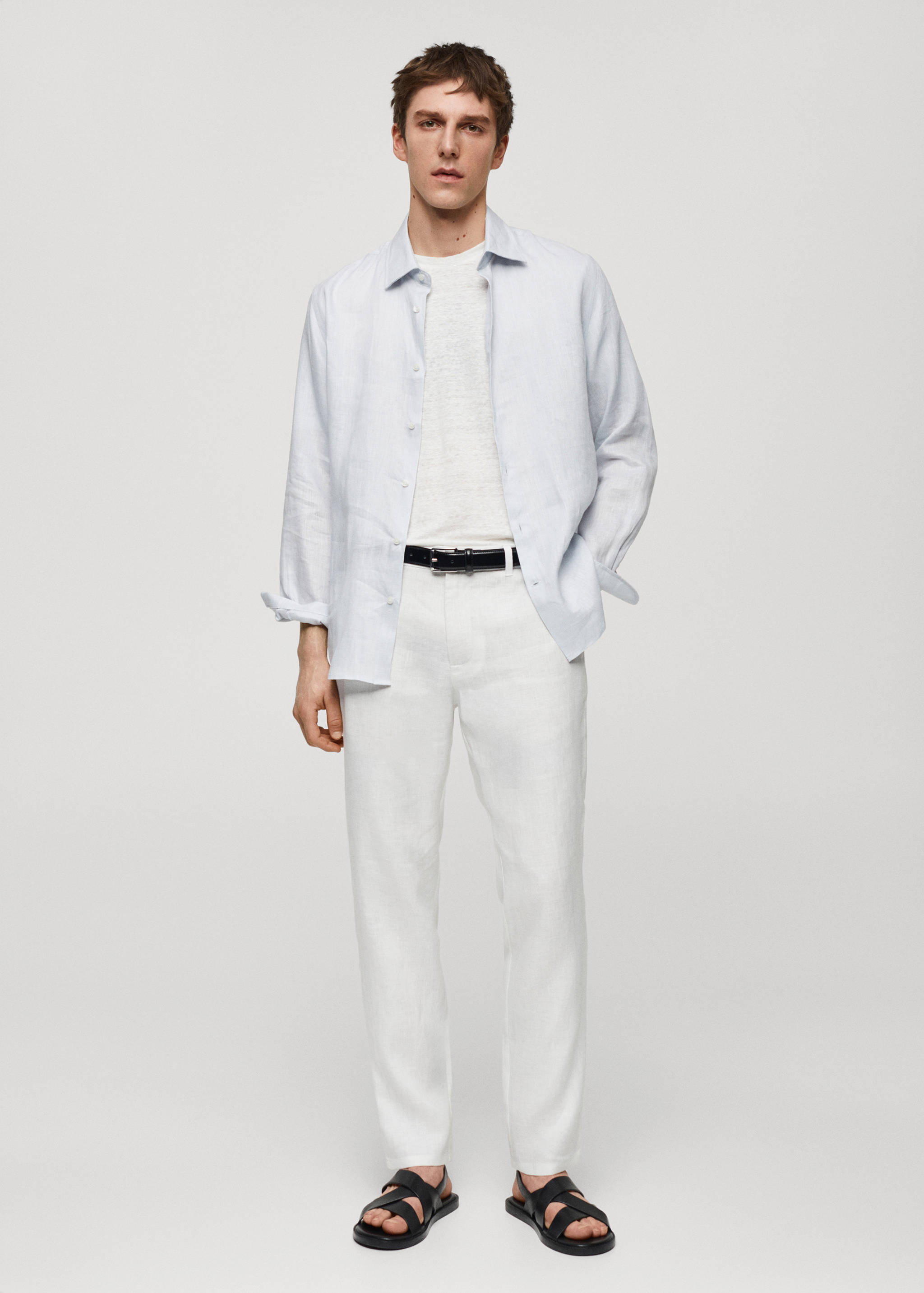 Pantalon 100 % lin slim fit - Plan général