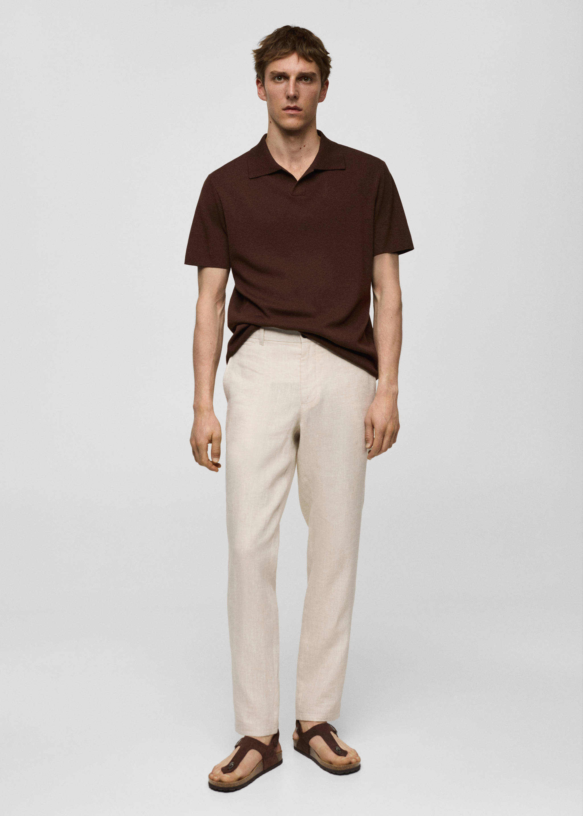 Pantalon 100 % lin slim fit - Plan général