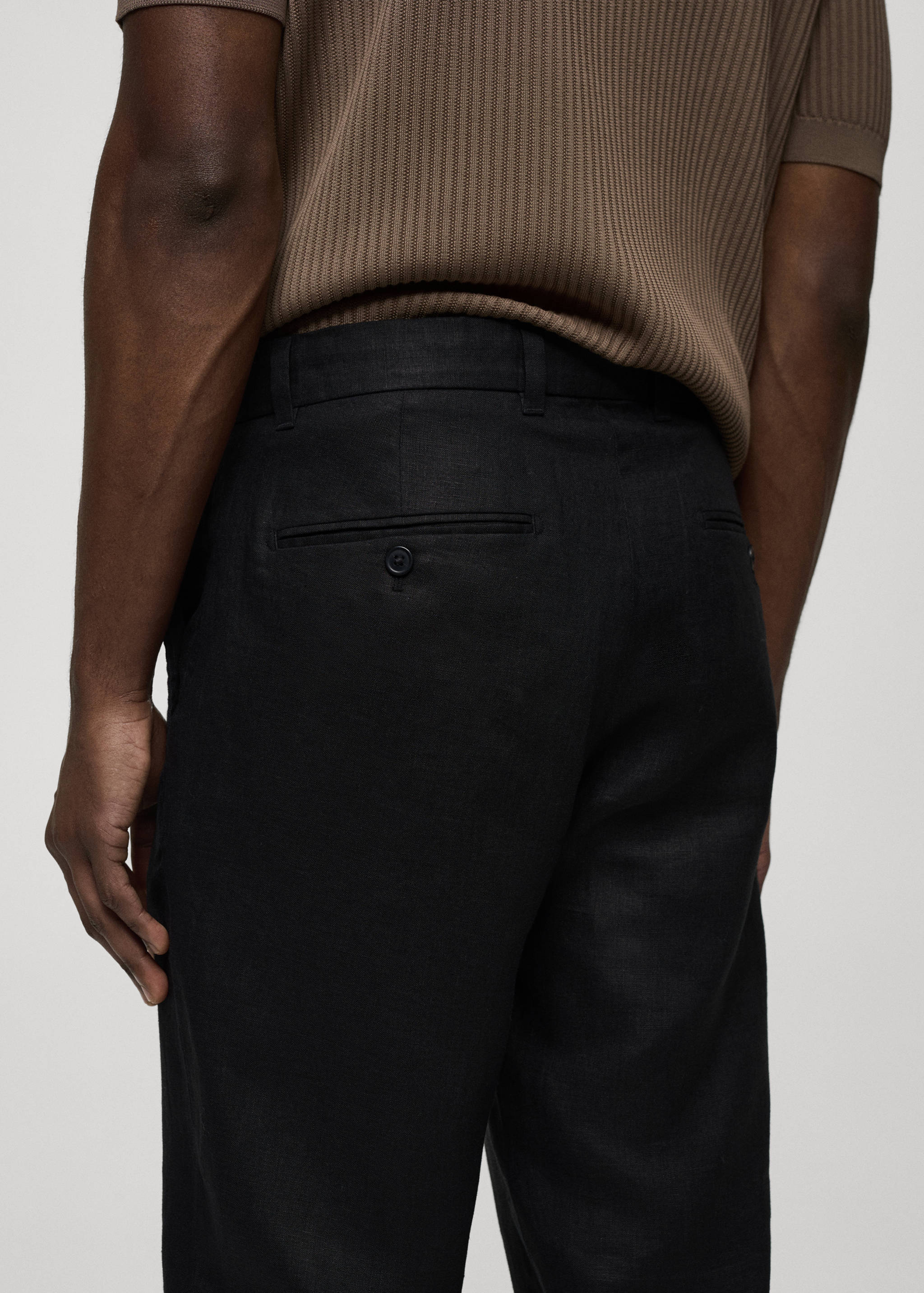 Slim fit broek 100% linnen - Detail van het artikel 4