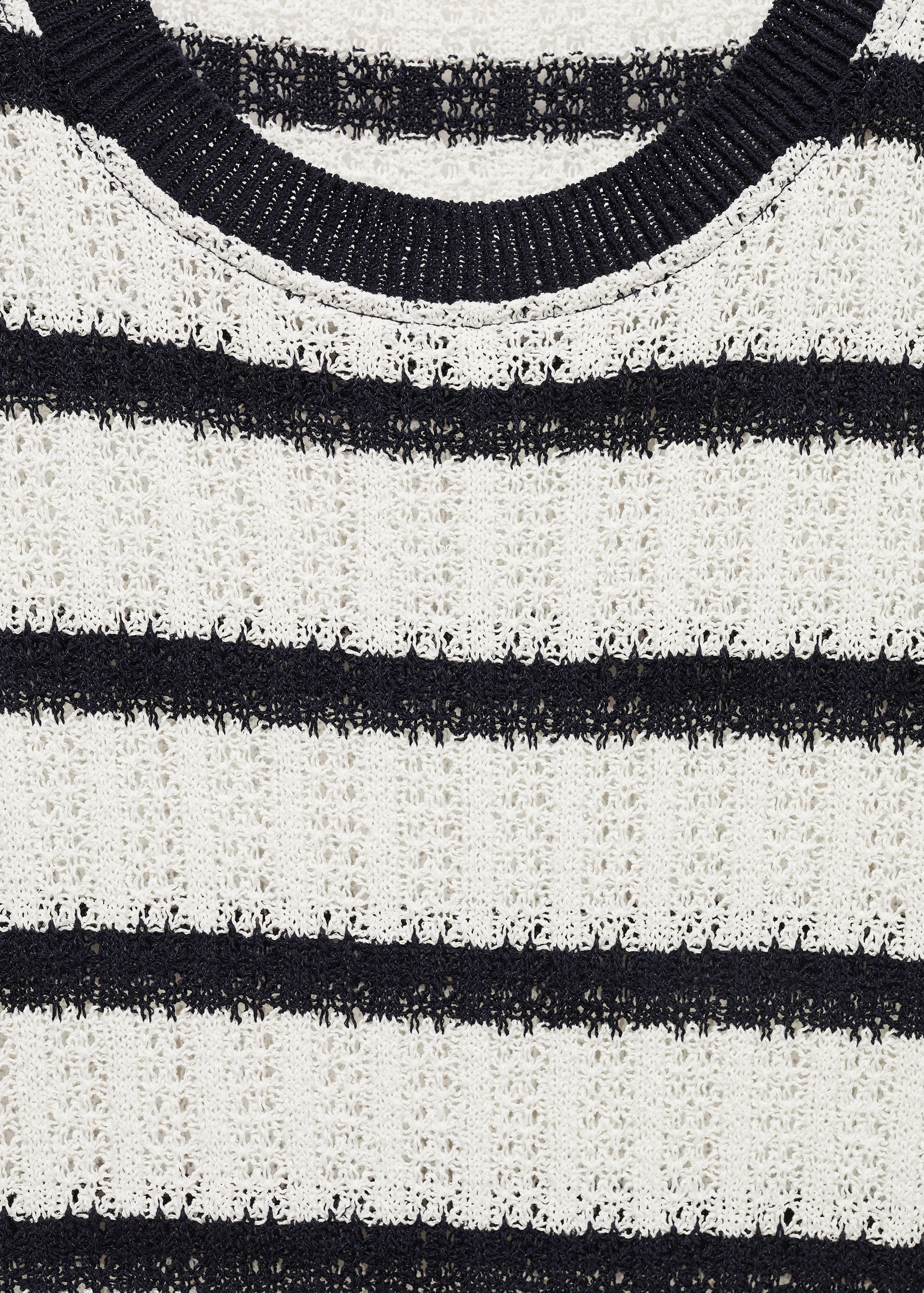 Regular-fit openwork striped t-shirt - Details of the article 8