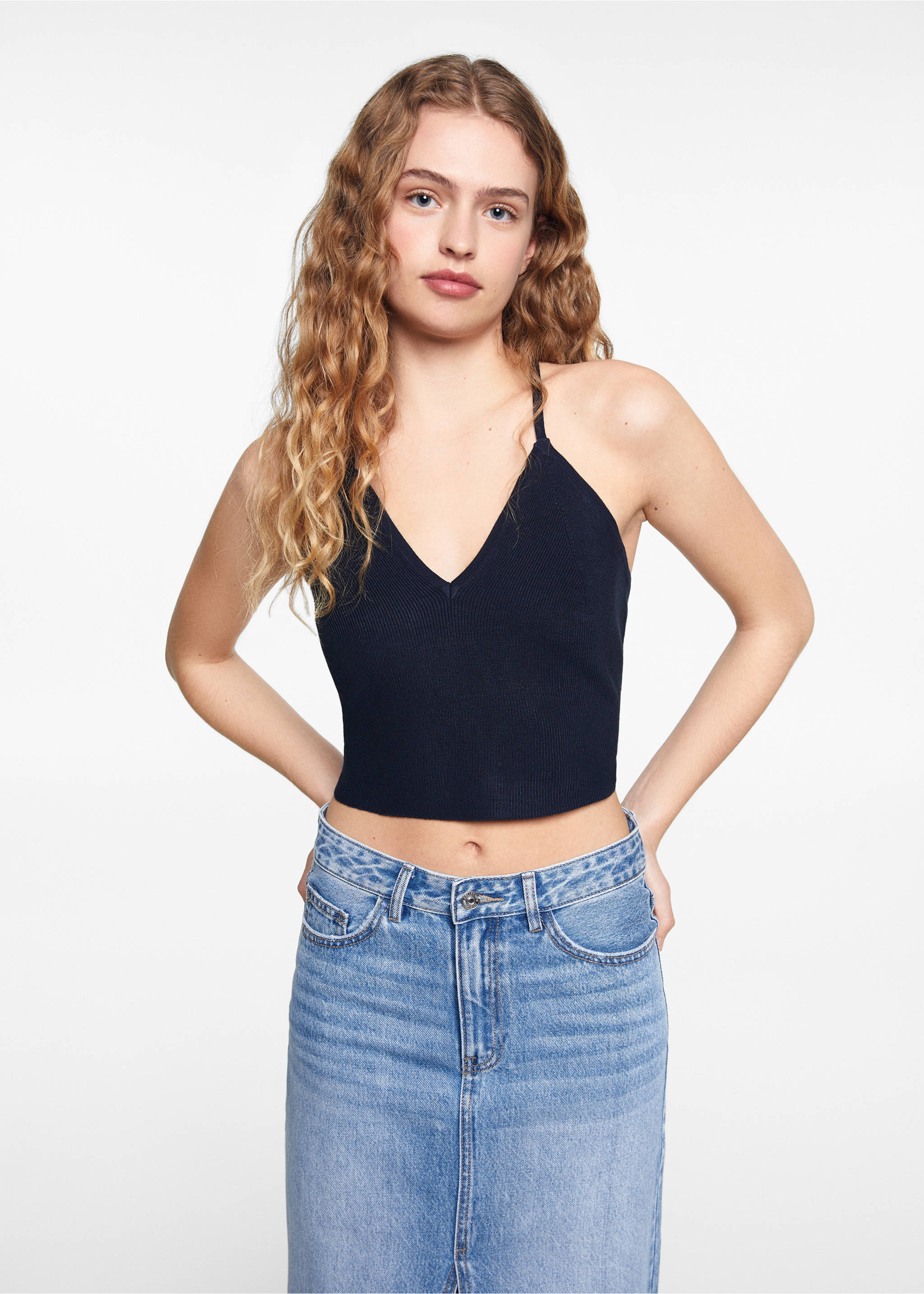 Open-back top - Medium plane, Dark Navy. Ref: 67036734-00.