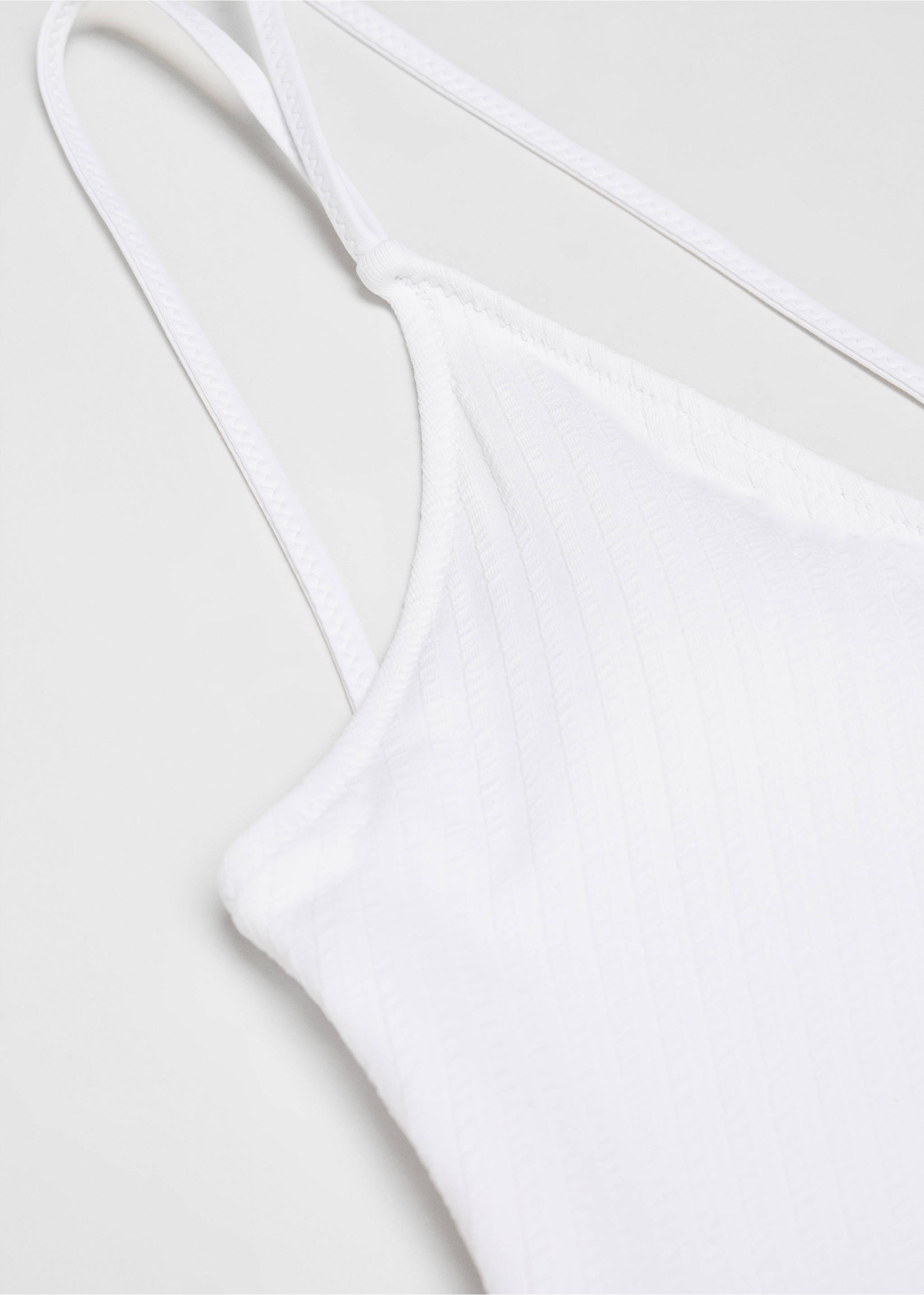 V-neck swimsuit - Details of the article 8, White. Ref: 67036737-00.