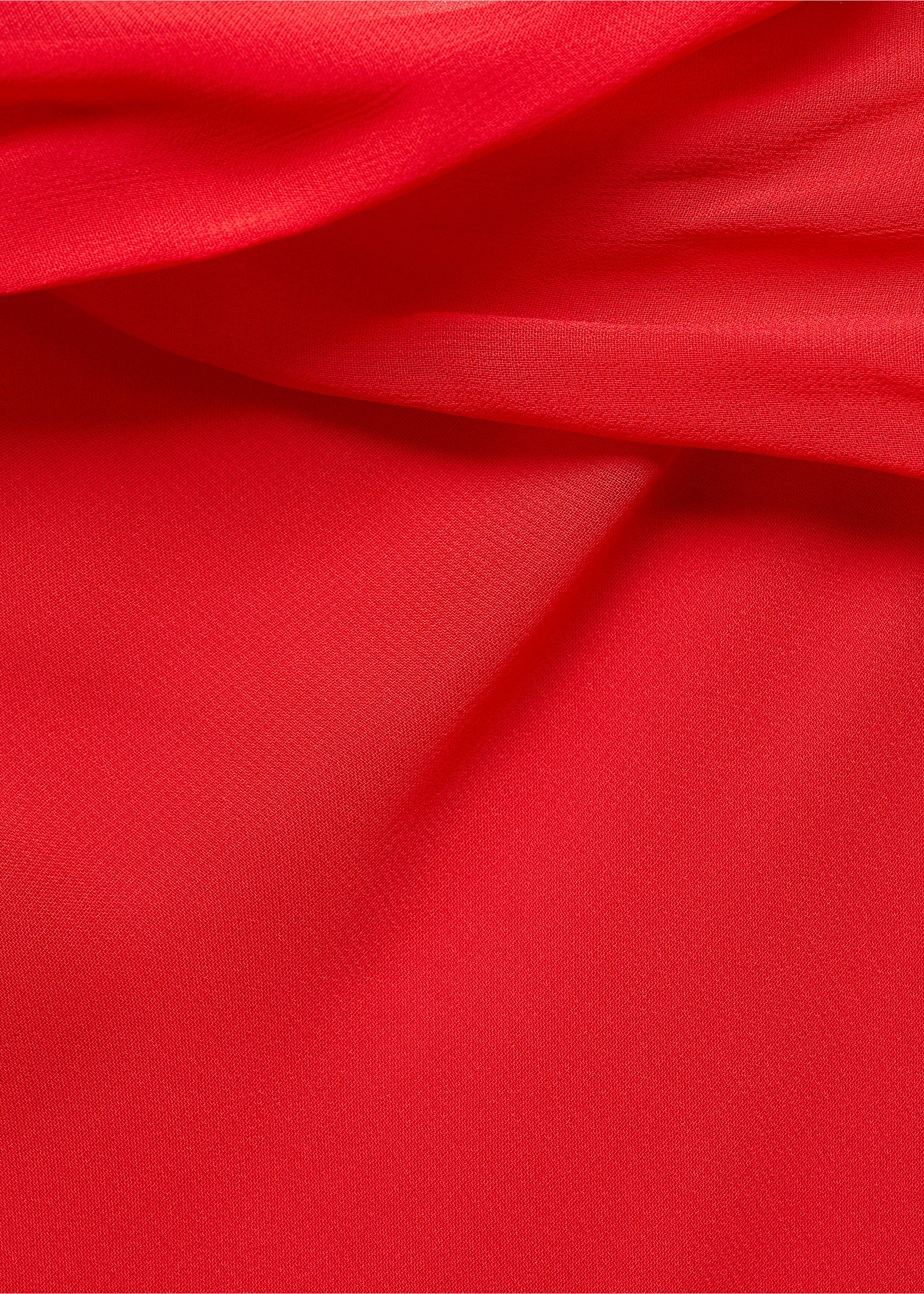 Off-the-shoulder midi-dress - Details of the article 8, Red. Ref: 67036738-00.