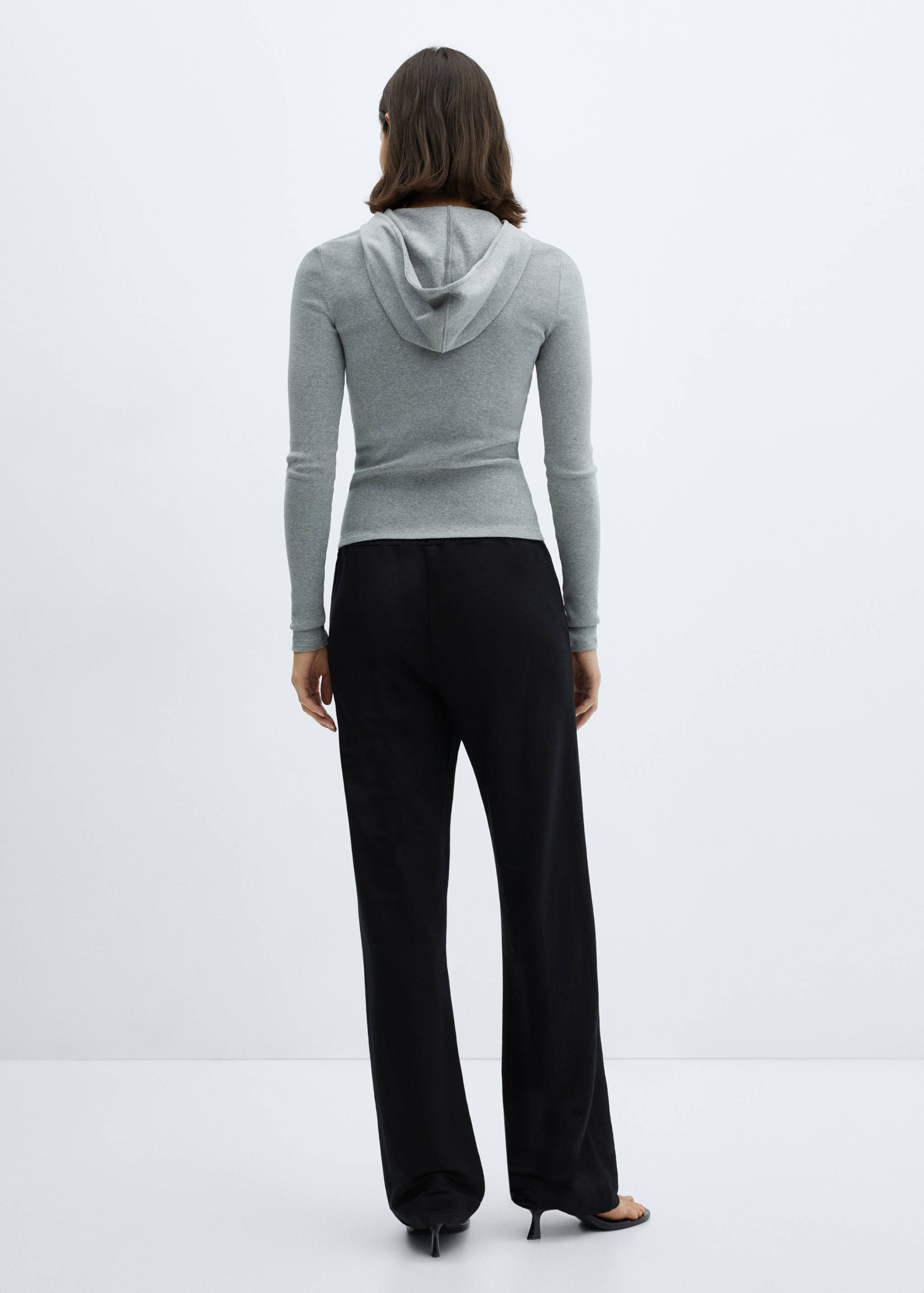 Wide leg trousers with elastic waist - Reverse of the article
