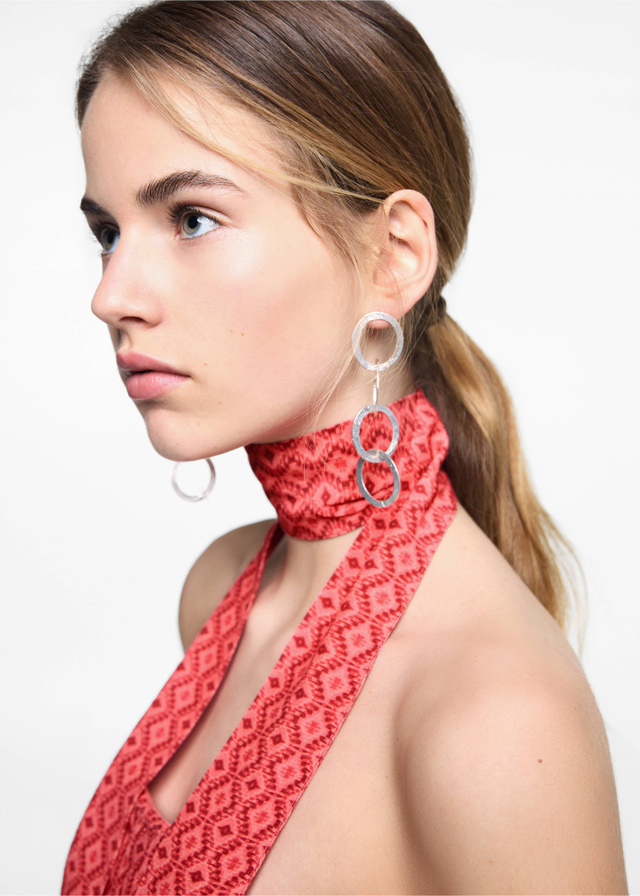 Mono palabra de honor estampado - Detalle del artículo 1, Rojo coral. Ref: 67036754-00.