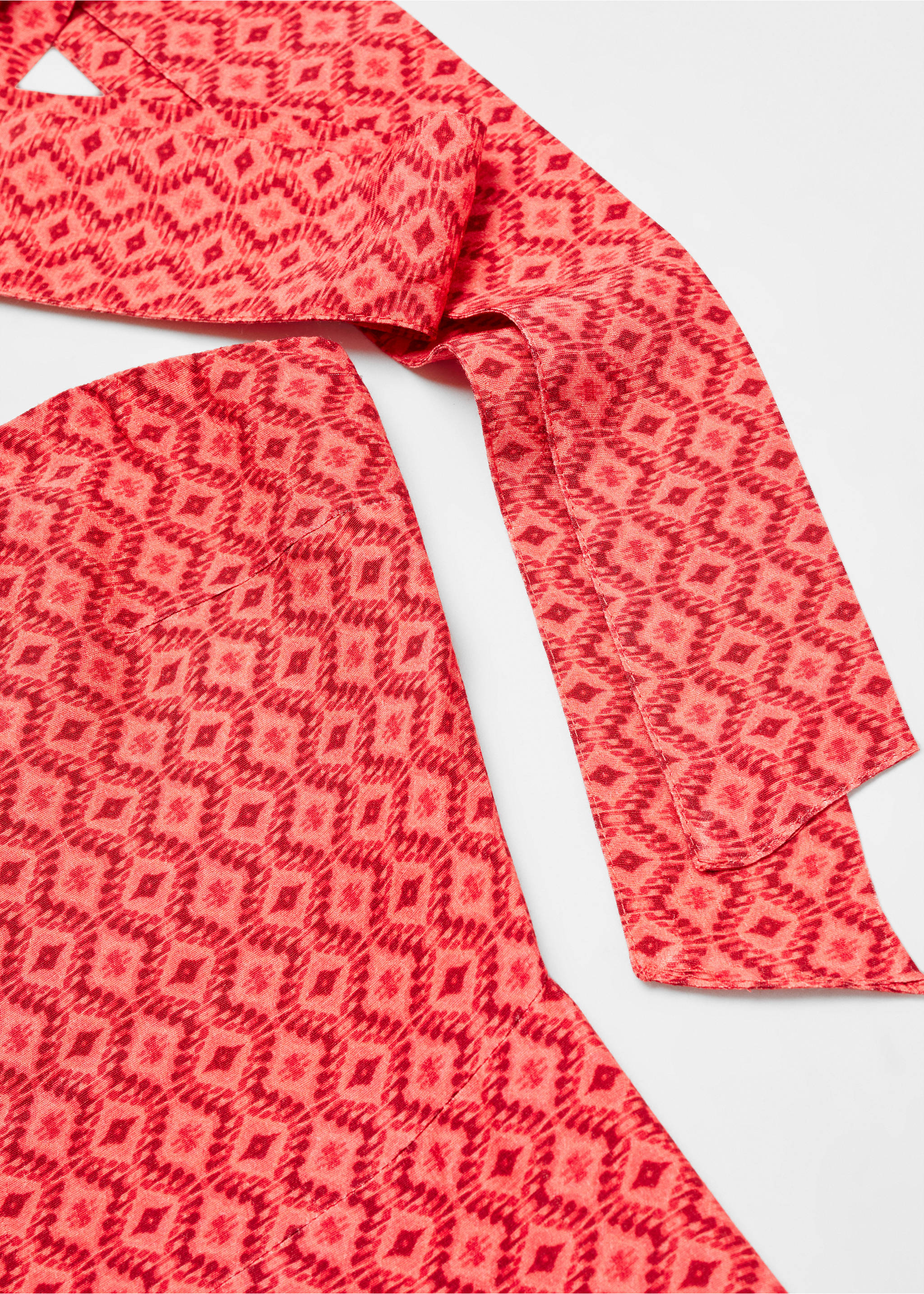 Mono palabra de honor estampado - Detalle del artículo 8, Rojo coral. Ref: 67036754-00.