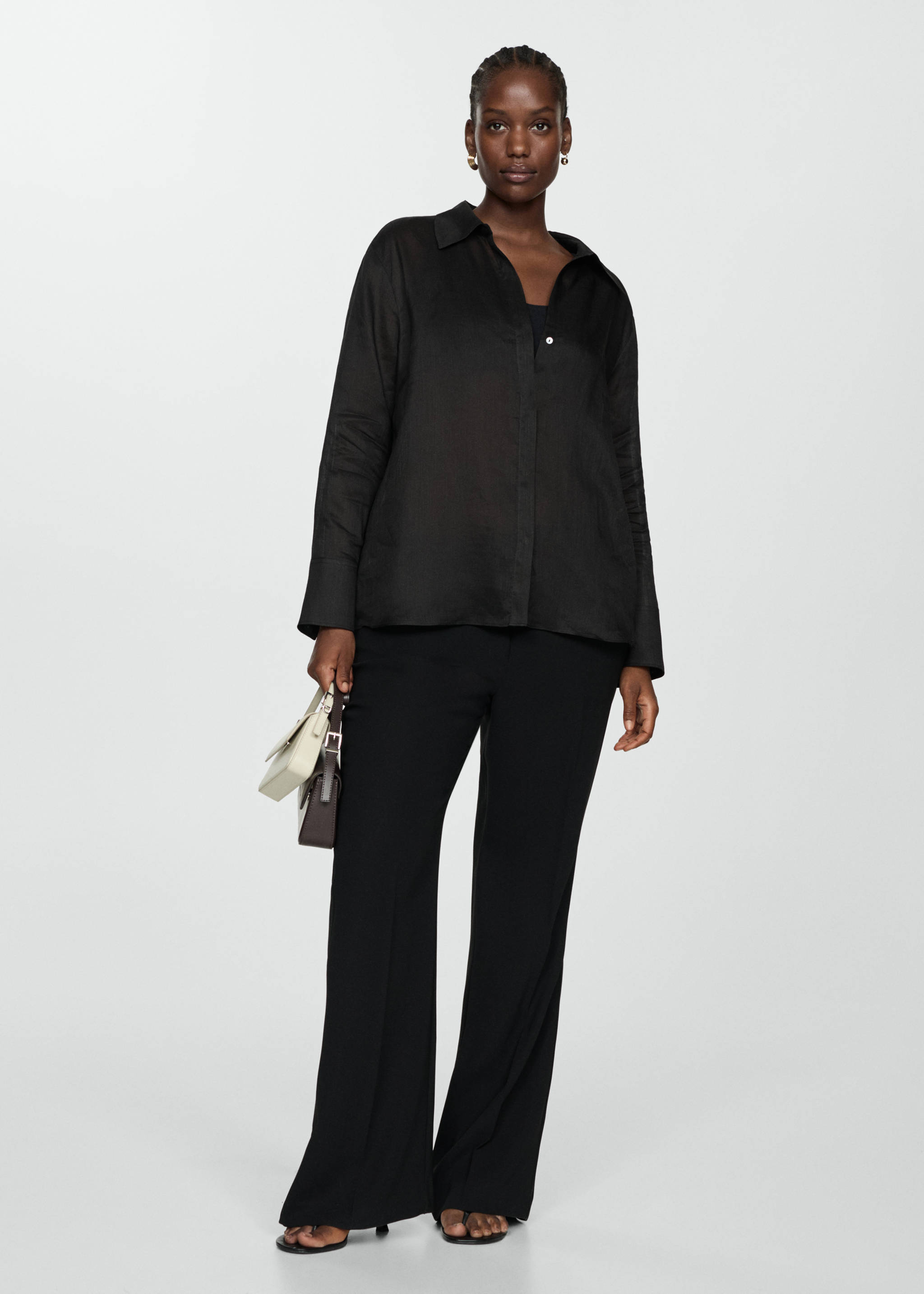 Ramie shirt with hidden buttons - Details of the article 6