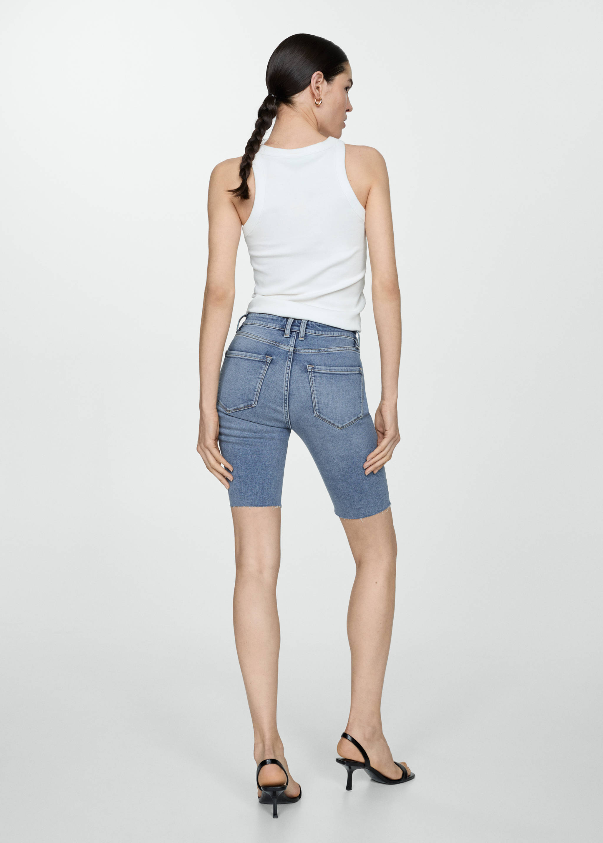 Slim Fit-Jeans-Bermudashorts - Rückseite des Artikels