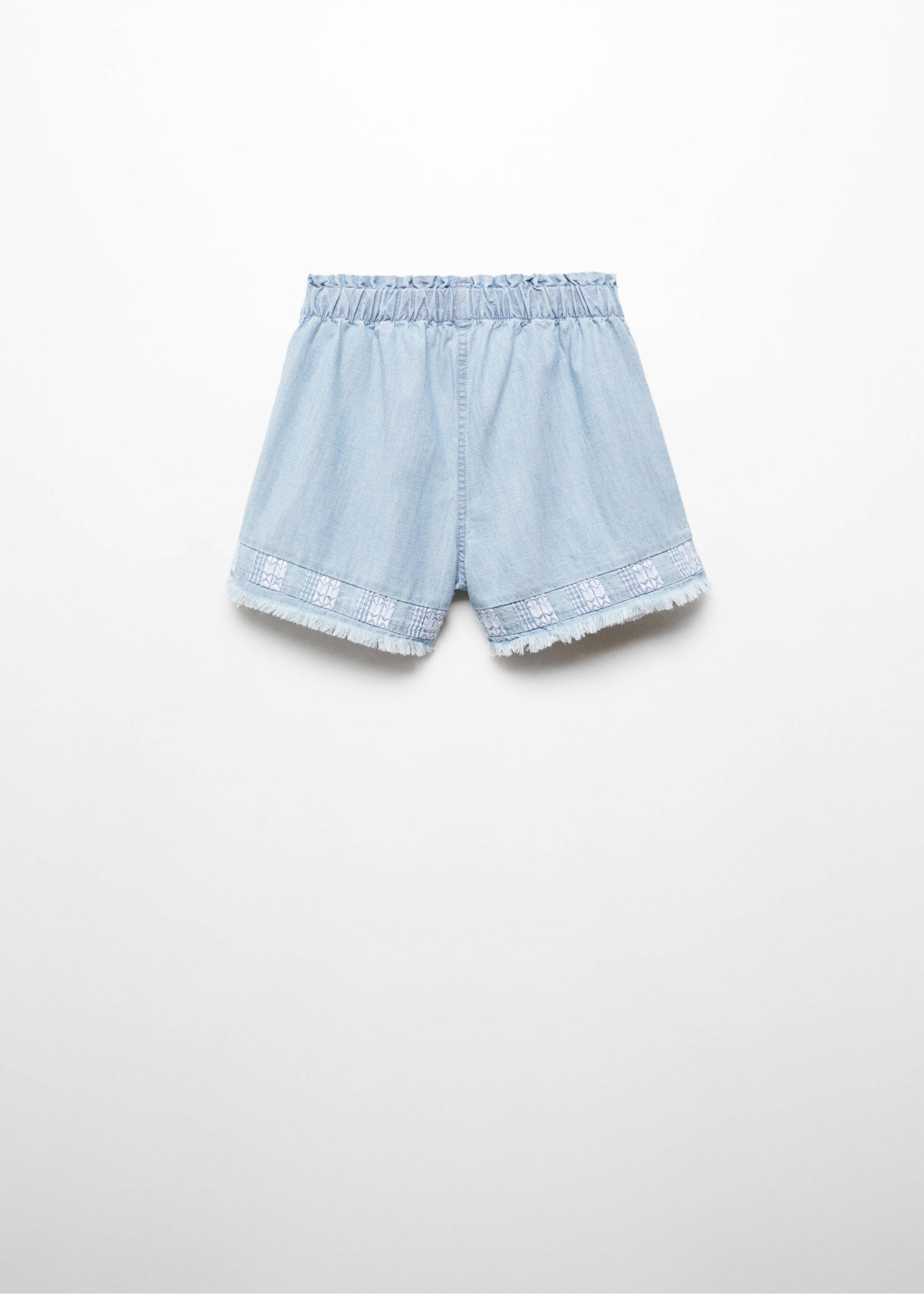 Fringed embroidery shorts - Reverse of the article, Medium Blue. Ref: 67037116-00.