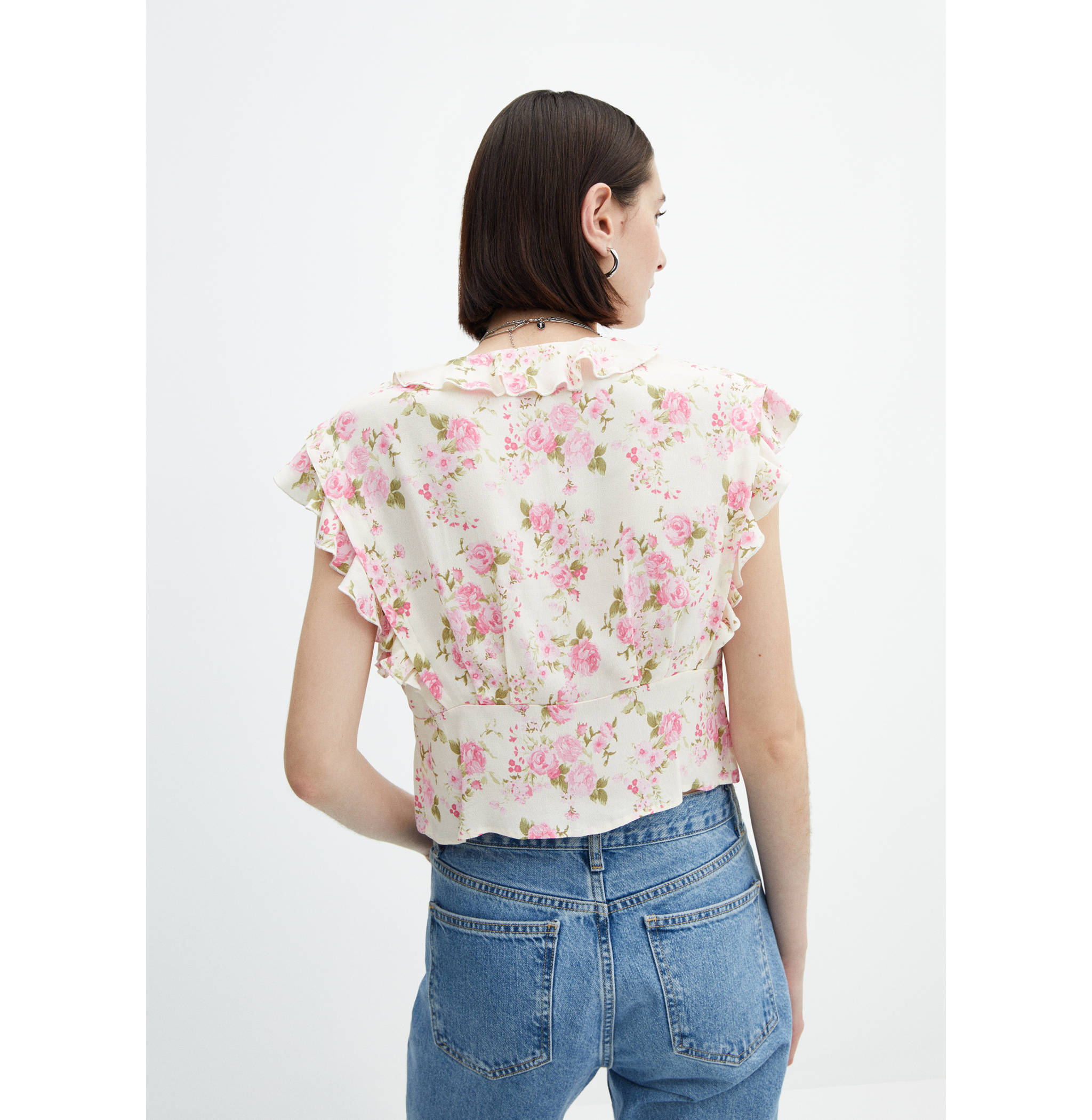 Floral blouse with bow closure - Reverse of the article