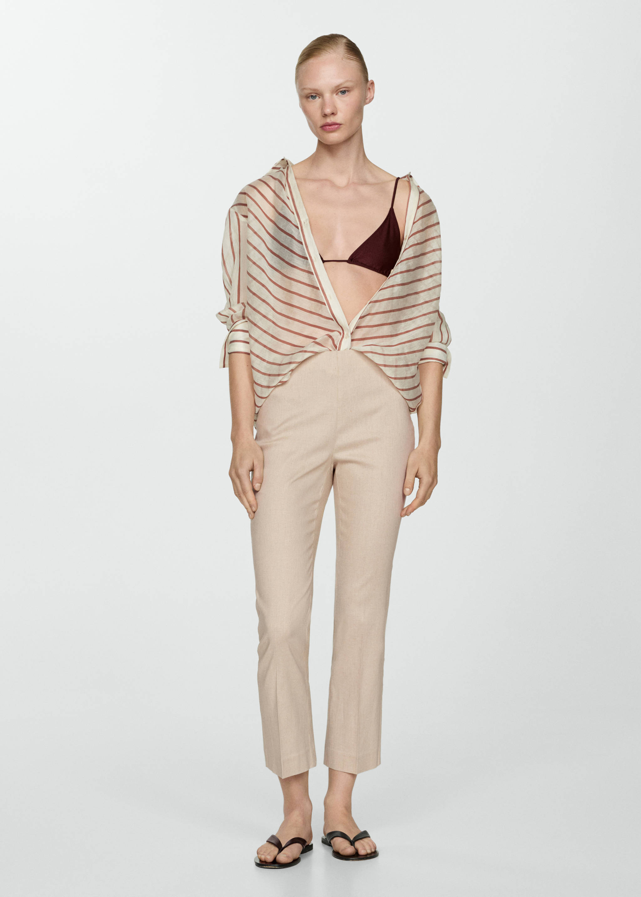 Linen flared pants - General plane