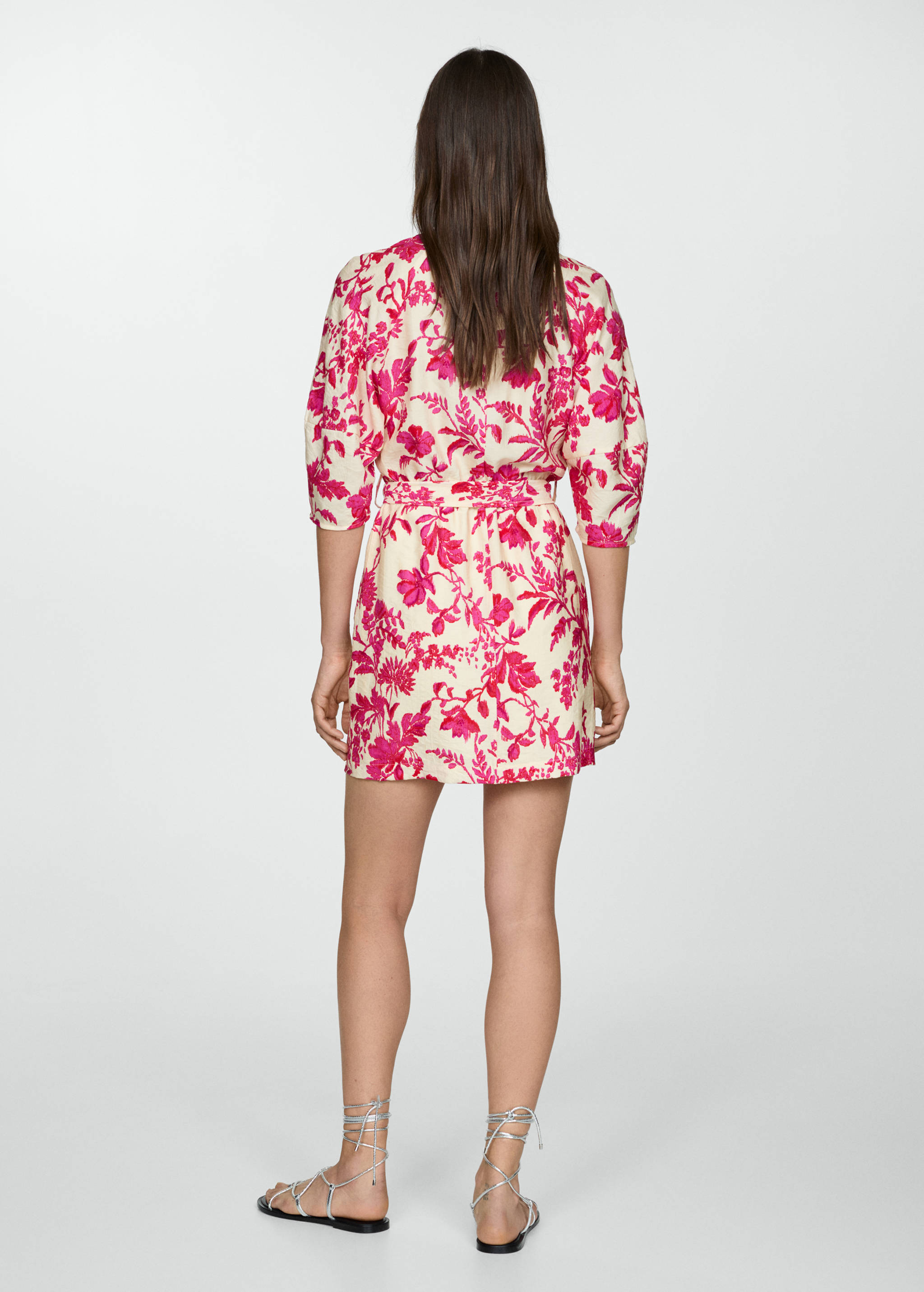 Vestido cruzado estampado floral - Reverso del artículo