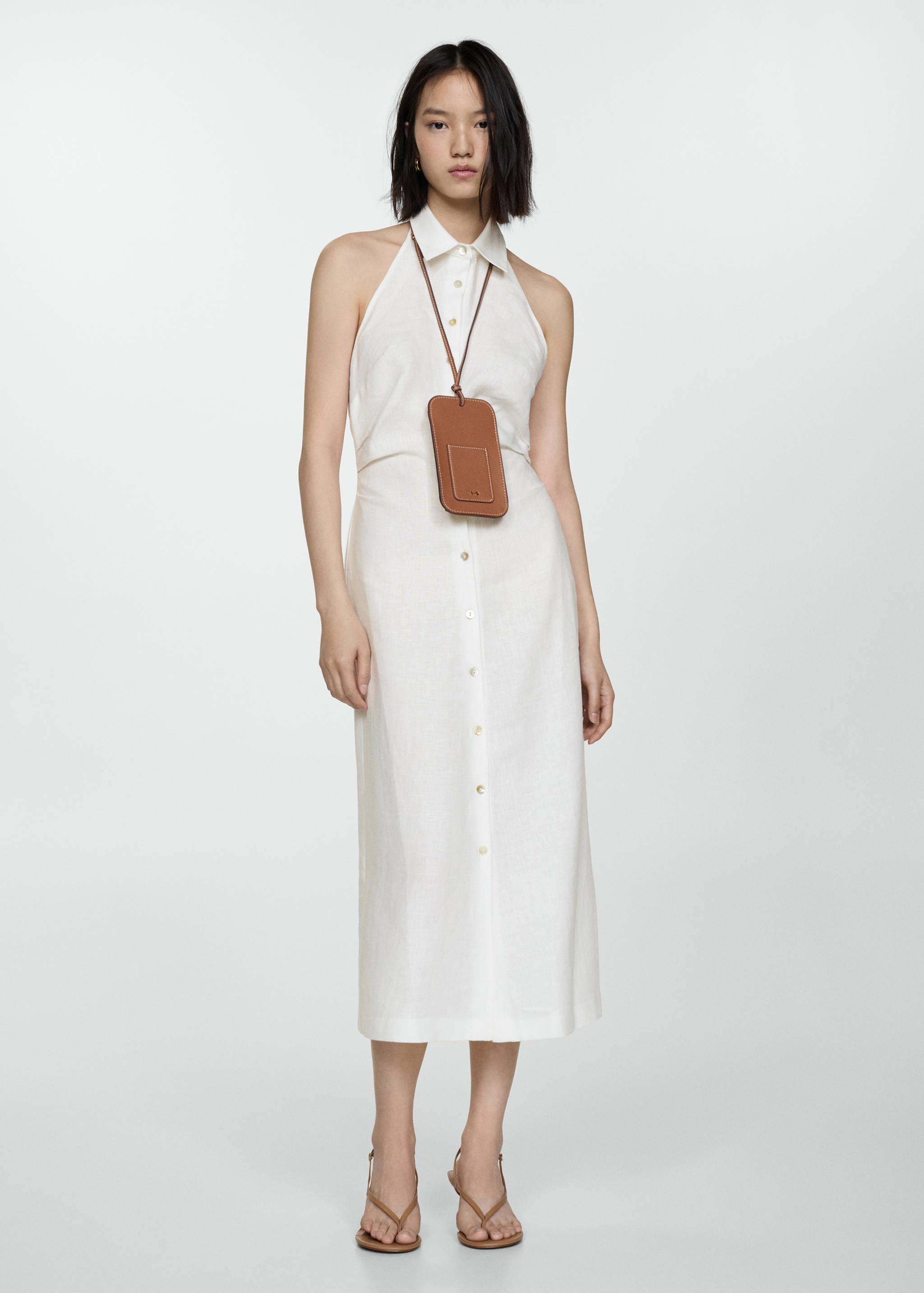 Linen shirt-collar dress - General plane