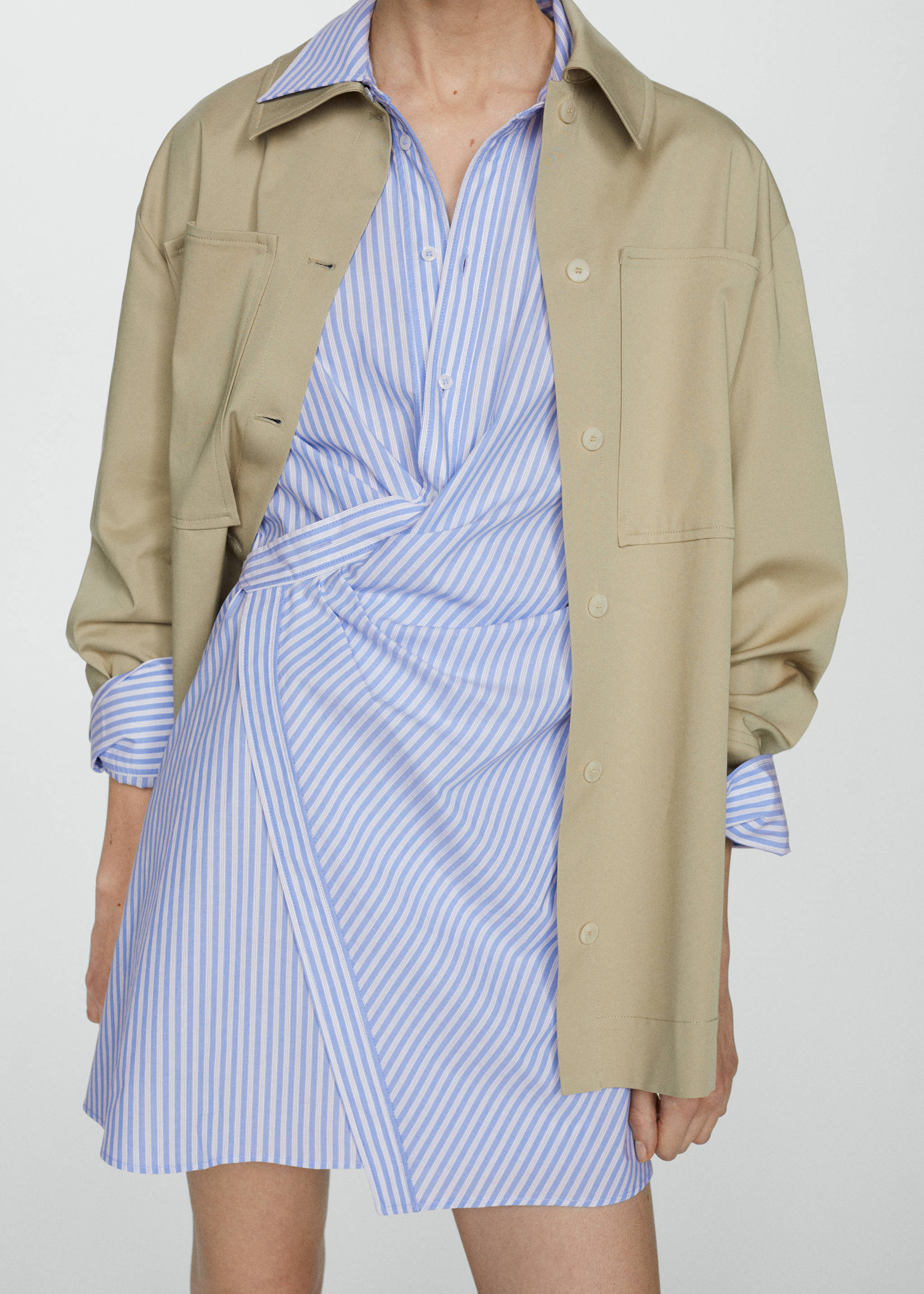 Striped wrap shirt dress - Details of the article 3