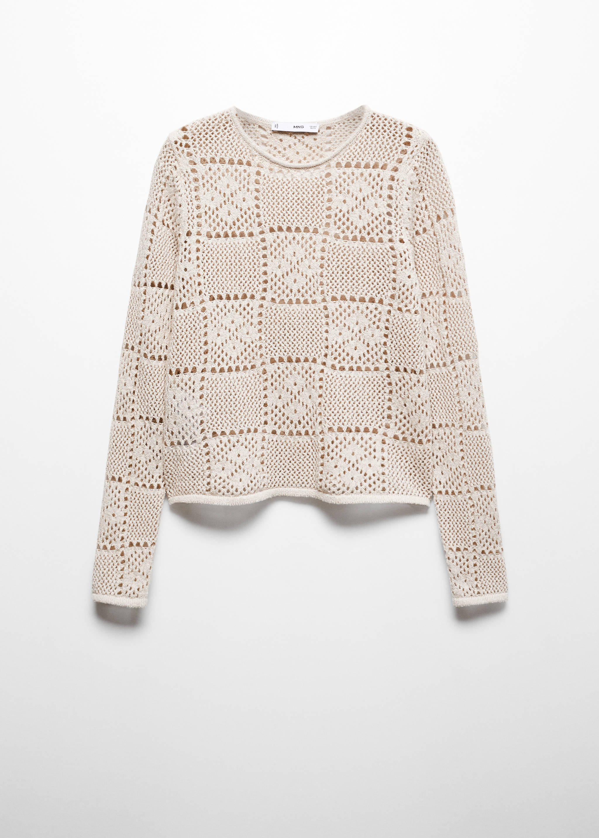 Pull-over crochet détails ajourés - Article sans modèle
