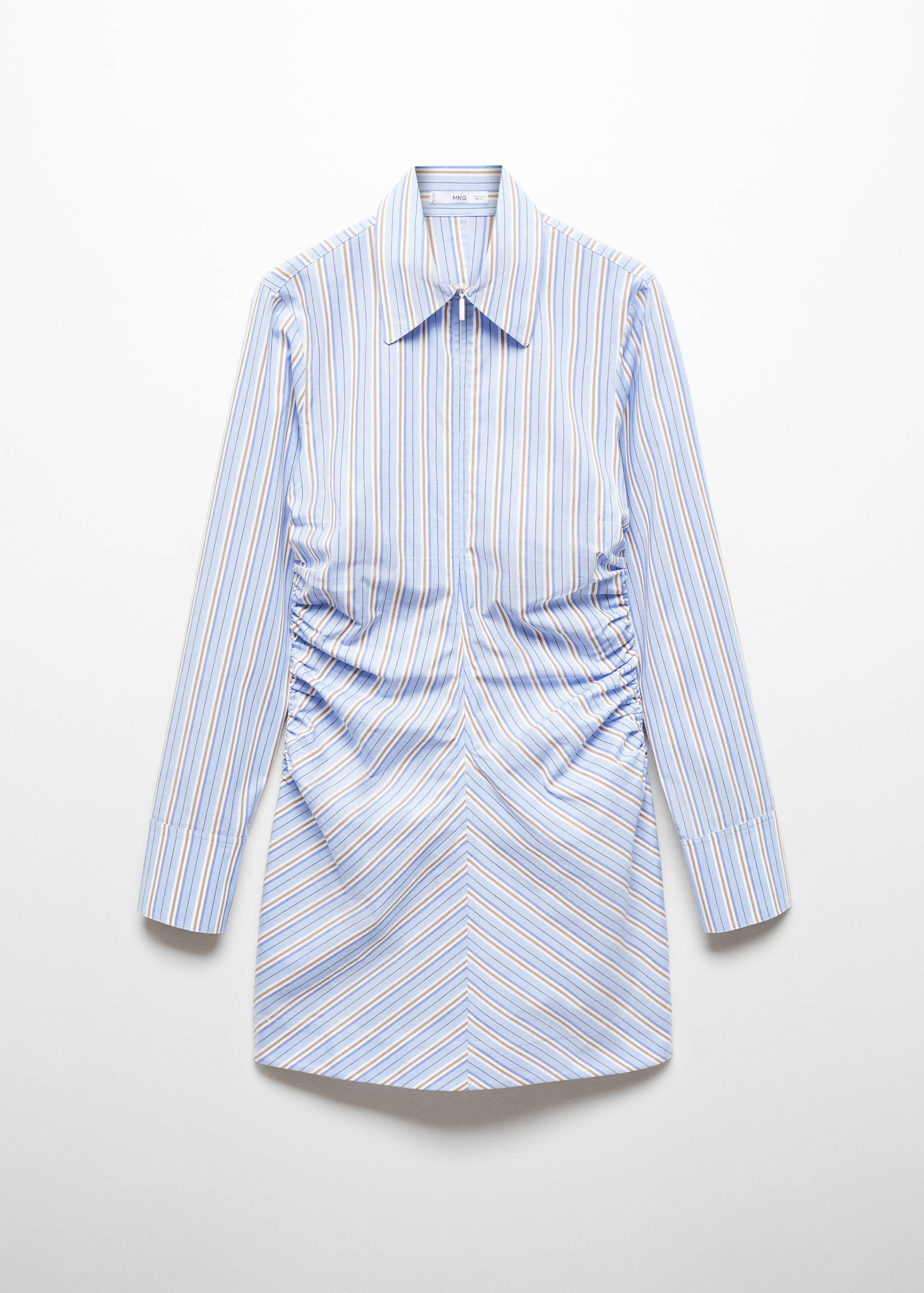 Striped shirt dress with zip - Article without model