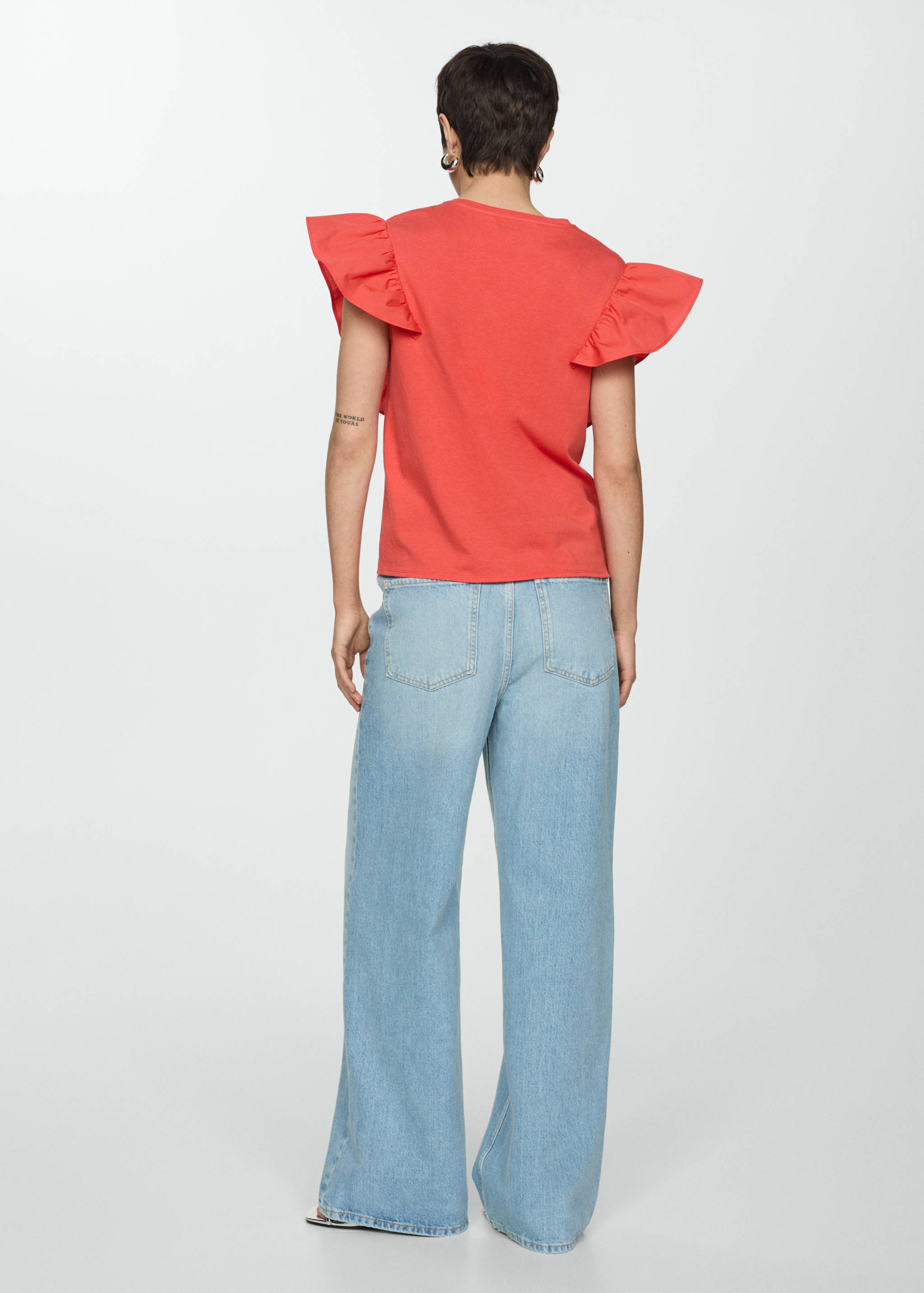 100% cotton t-shirt with ruffles - Reverse of the article