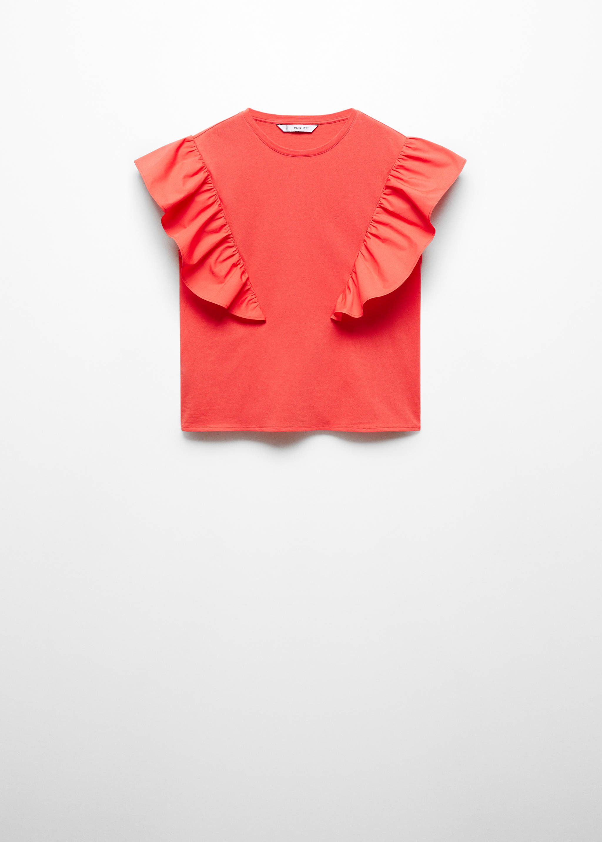 100% cotton t-shirt with ruffles - Article without model