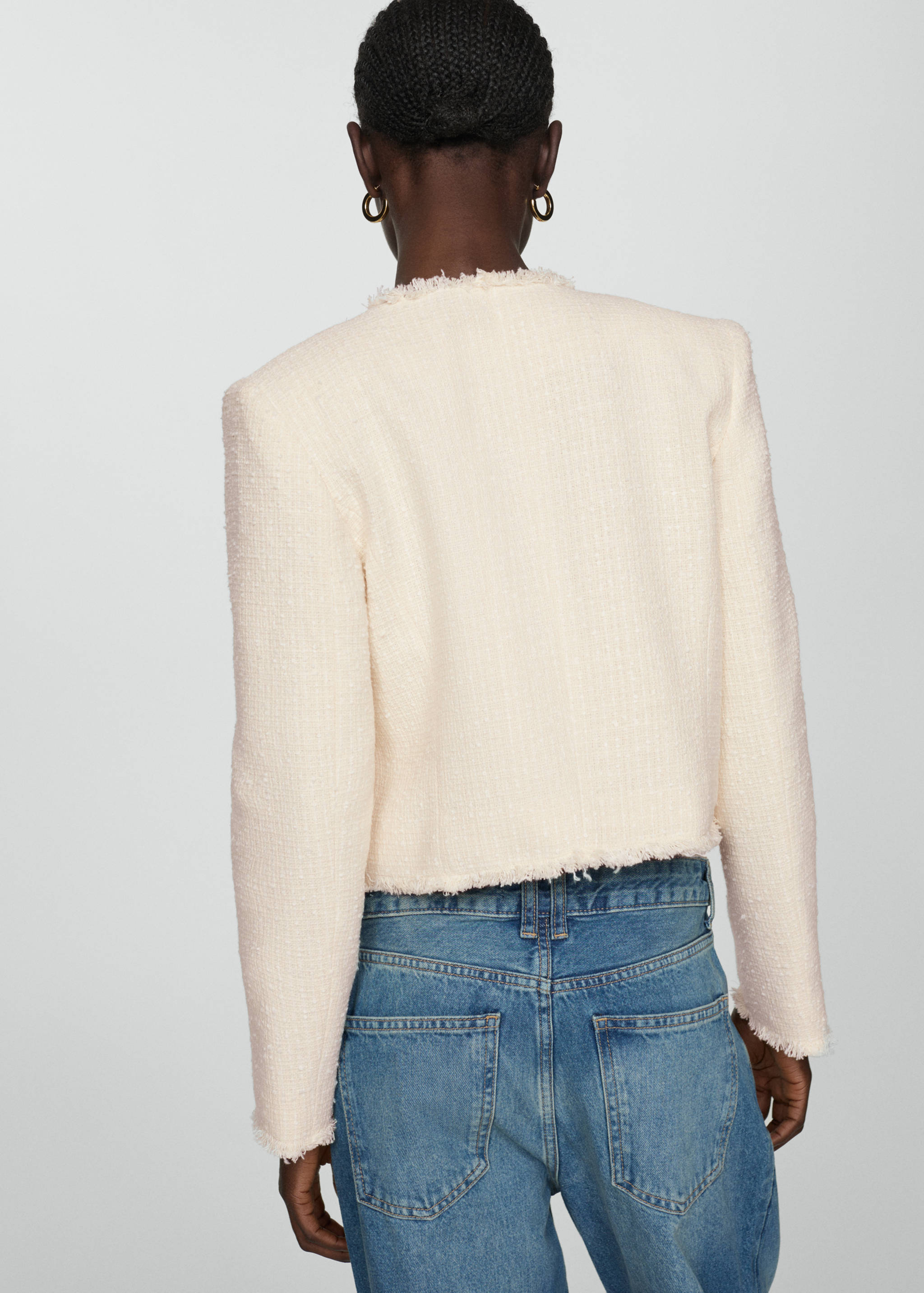 Casaco de tweed com fecho de correr - Verso do artigo