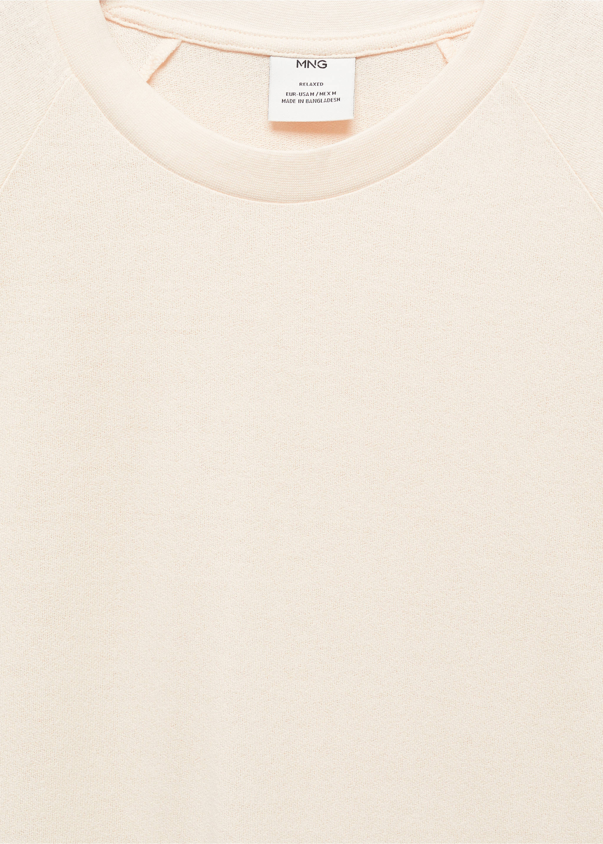 Relaxed fit cotton t-shirt - Details of the article 8, Ecru. Ref: 67037703-00.