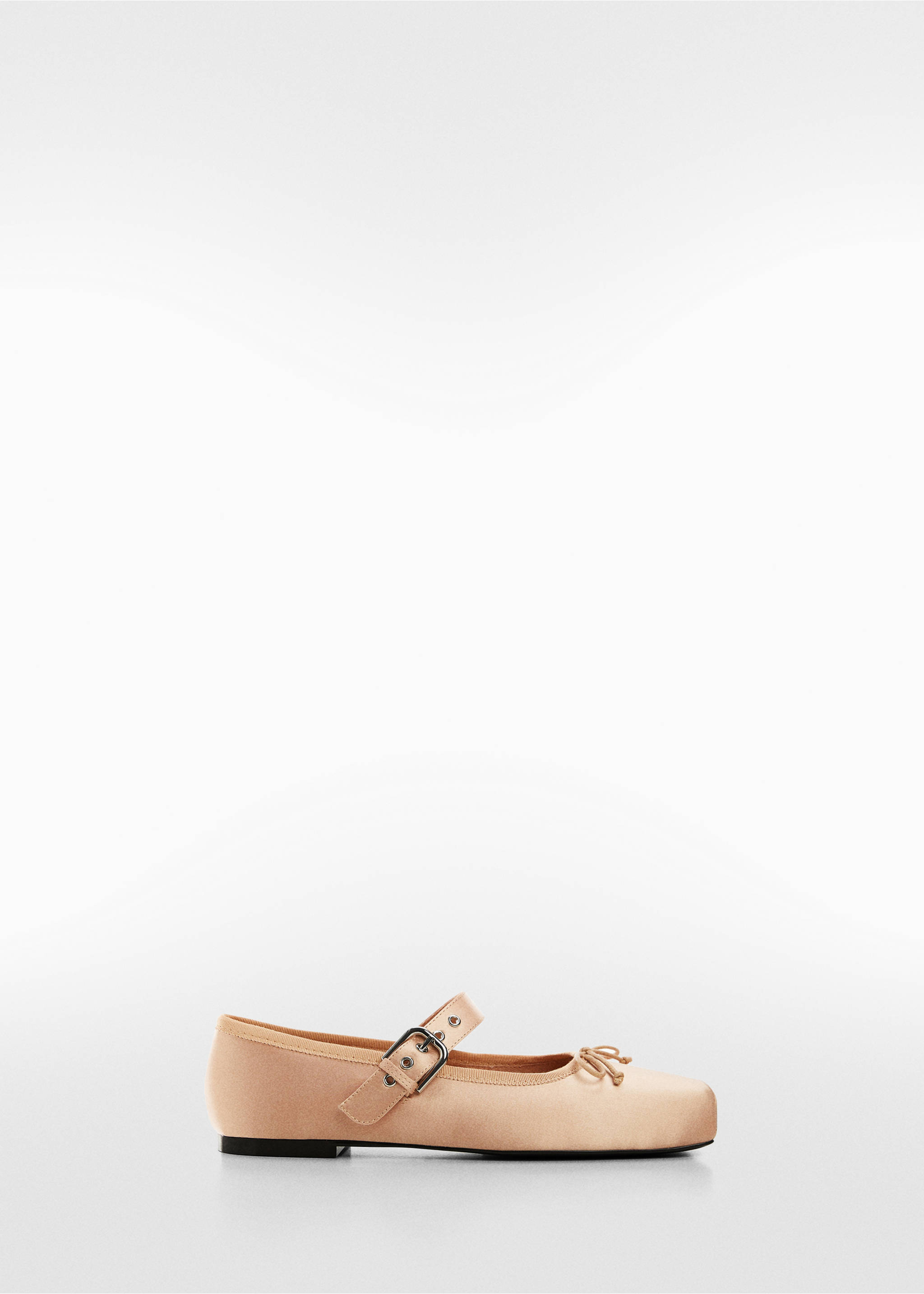Satin ballet flats with buckle - Article without model, Nude. Ref: 67037707-00.